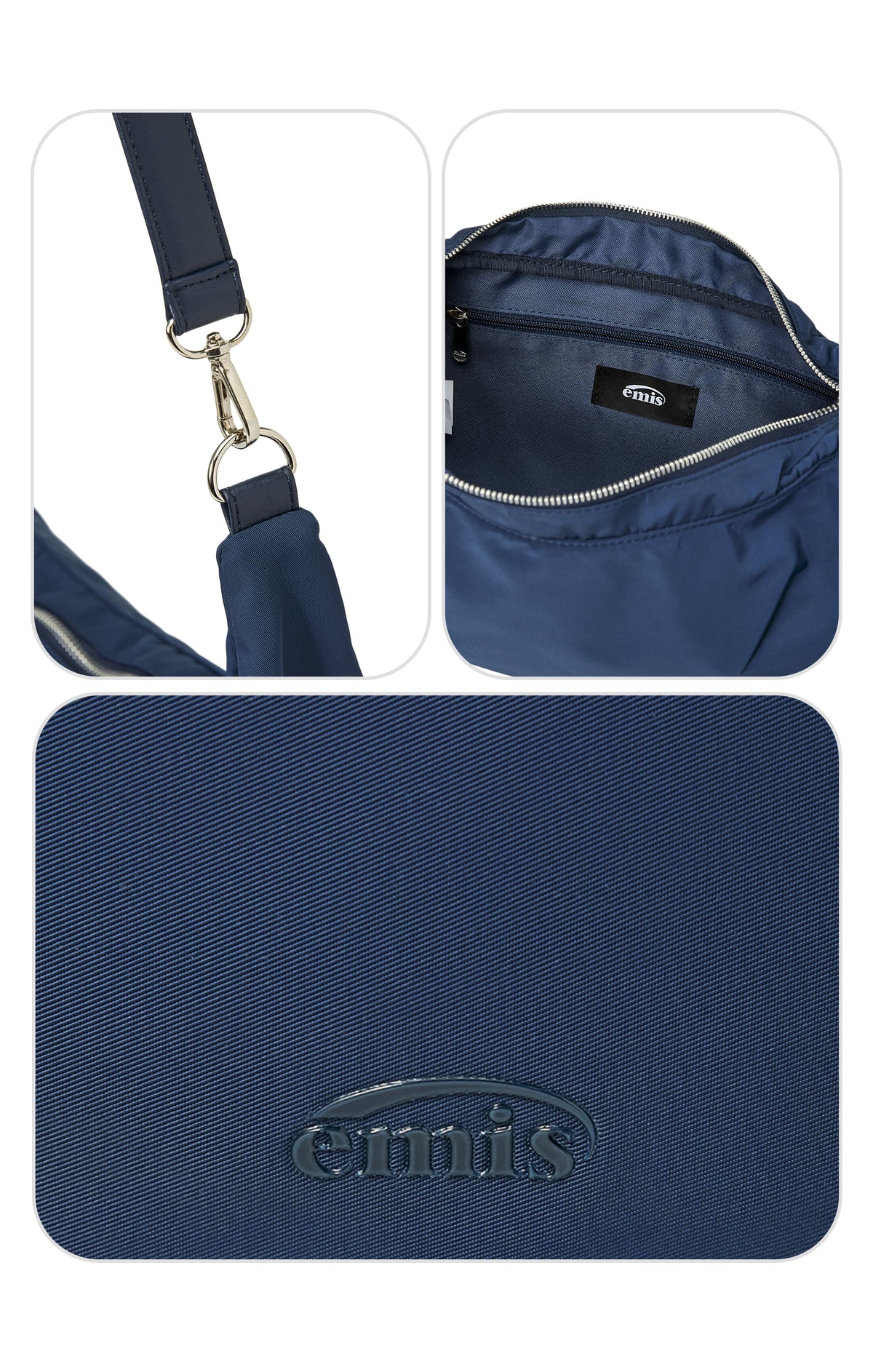 Emis Tonal 2Way Shoulder Bag-Navy