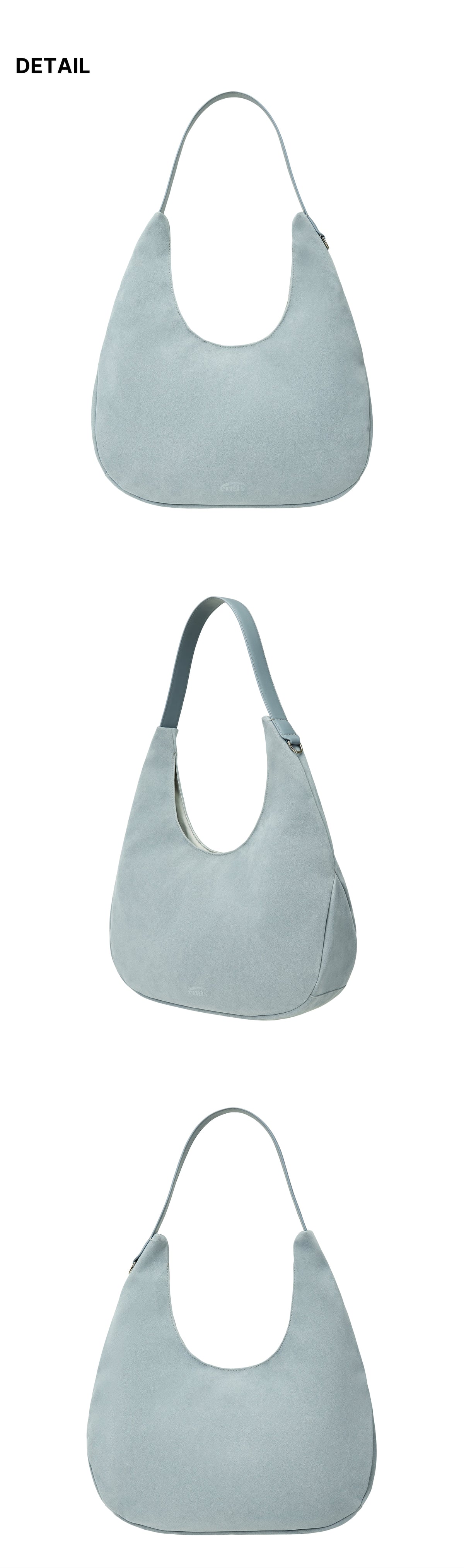 Emis Suede Shoulder Bag-Ash Blue