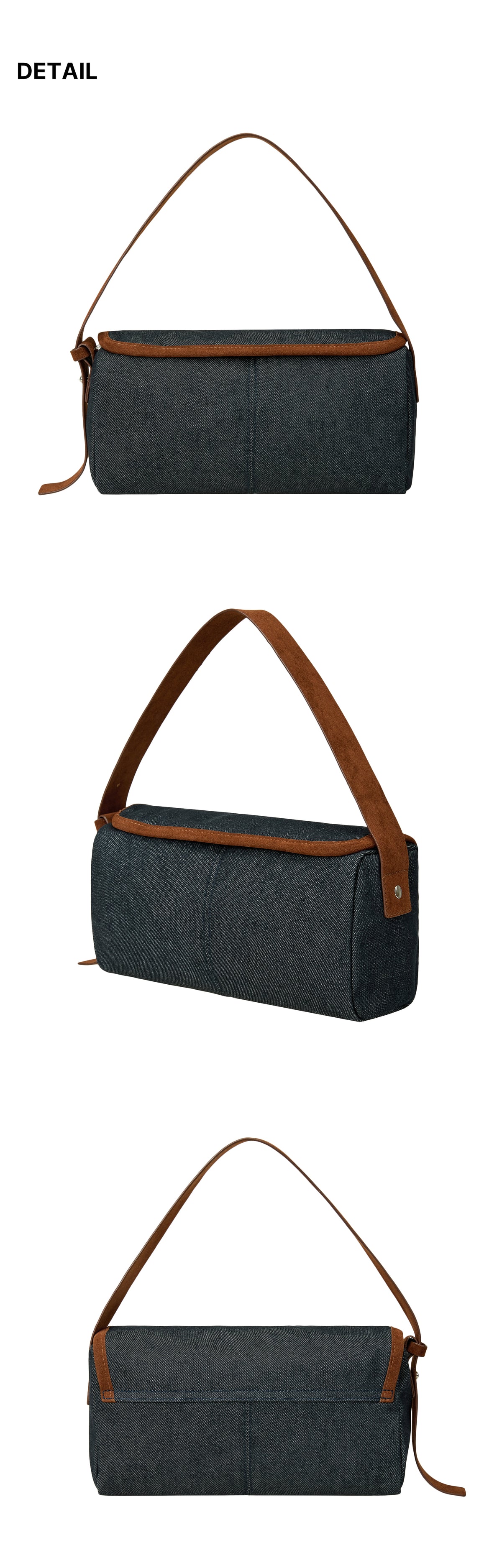 Emis Denim Flap Shoulder Bag-Indigo