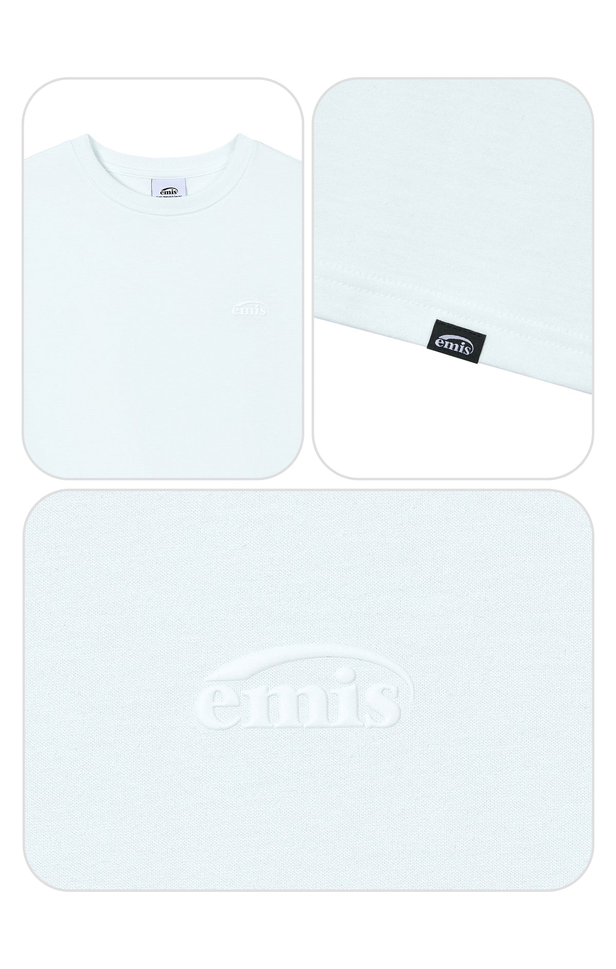 Emis Mono Logo Print T-Shirt-Blue White