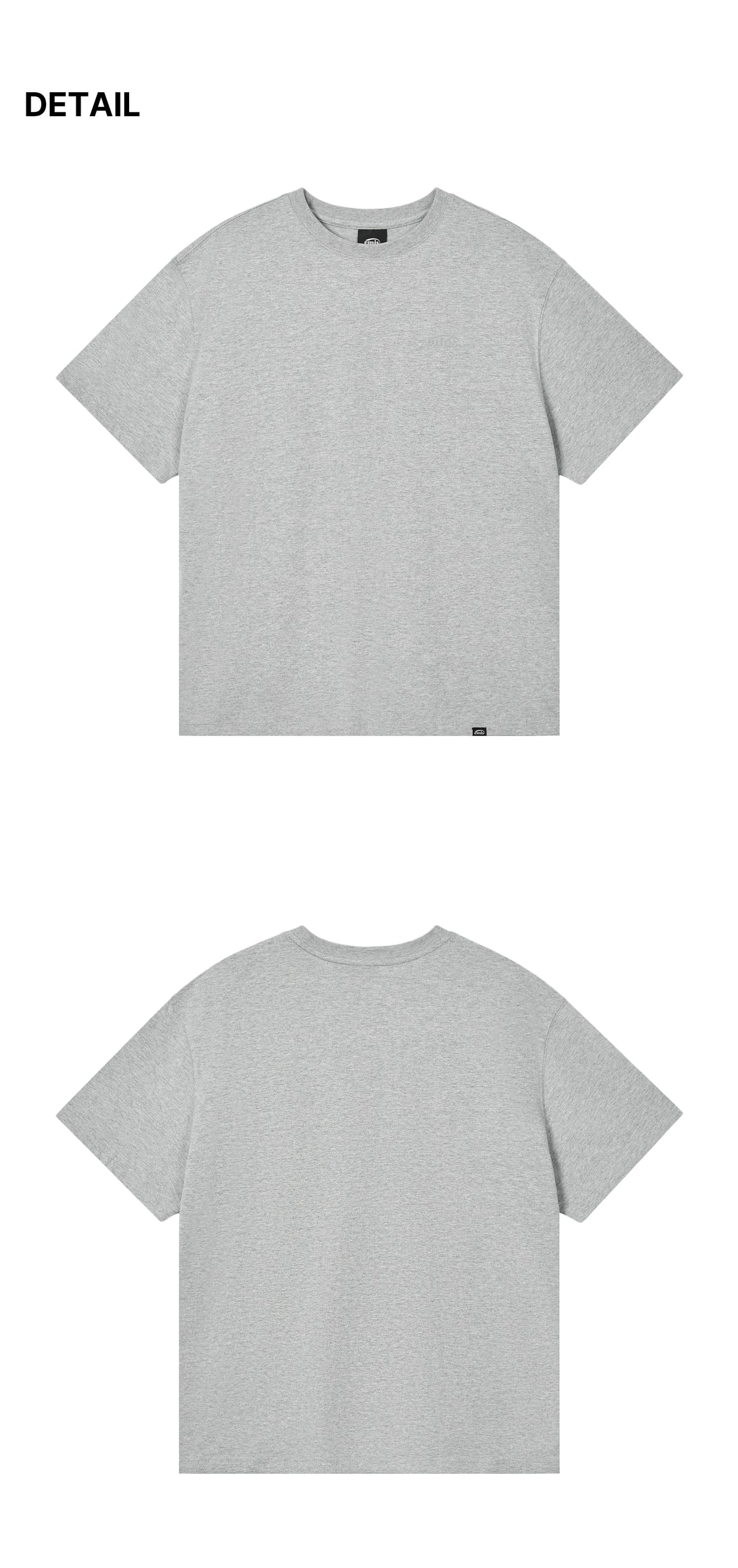 Emis Mono Logo Print T-Shirt-Gray