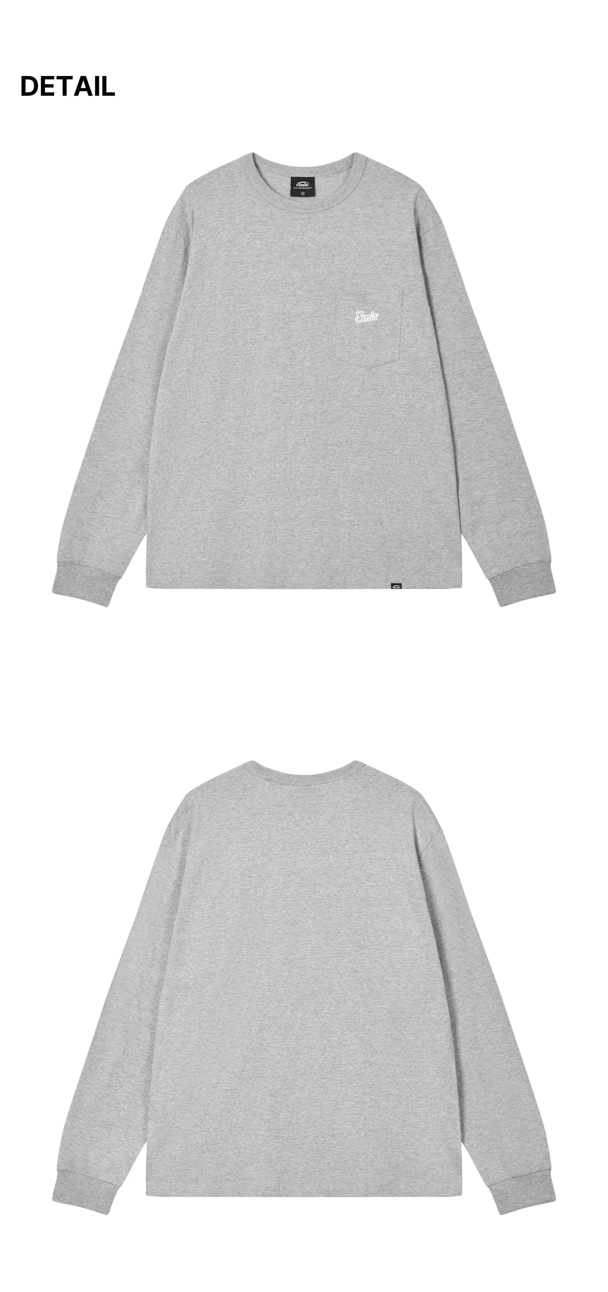 Emis Small Line Patch Pocket LS T-Shirt-Gray