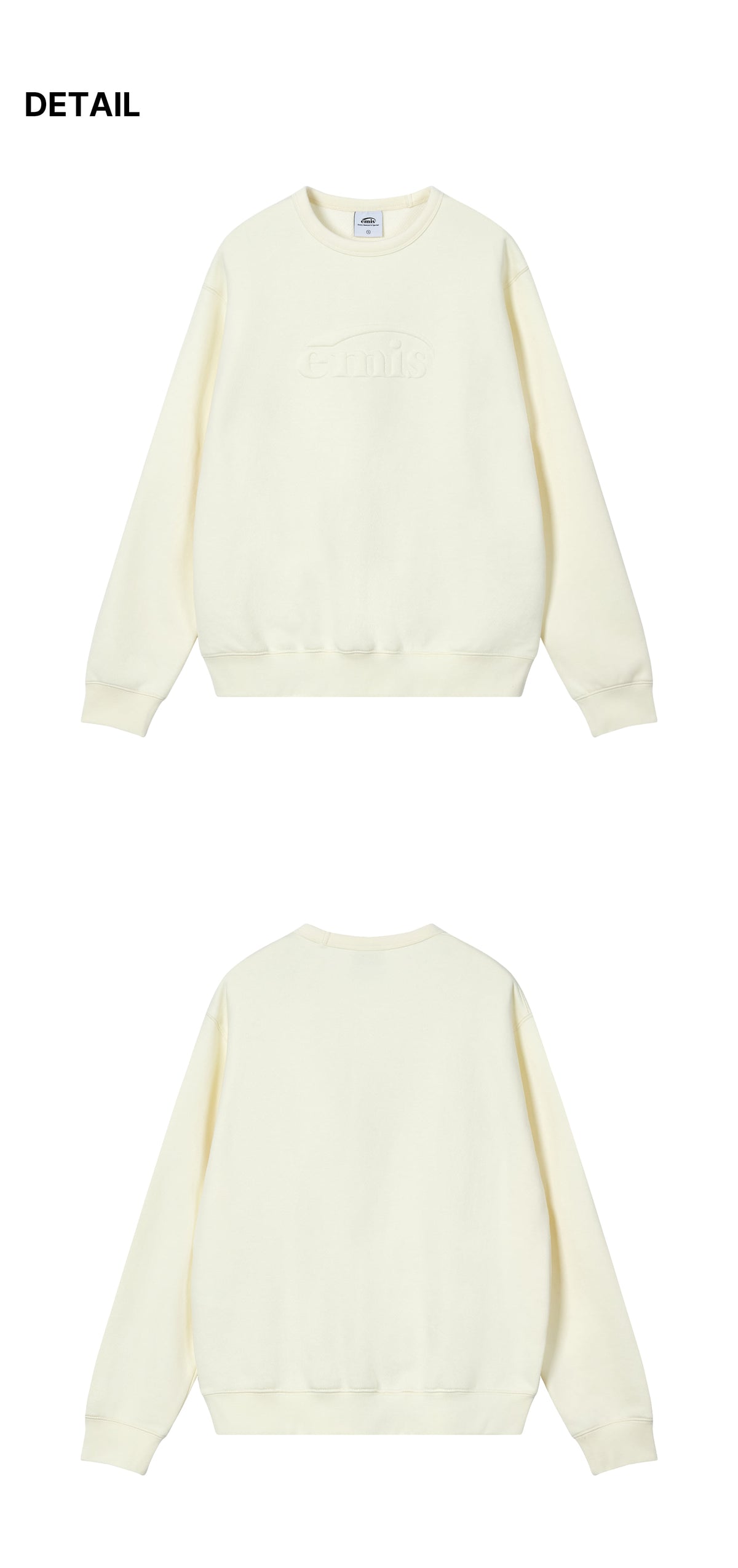 Emis Embossed Logo Sweatshirt-Cream