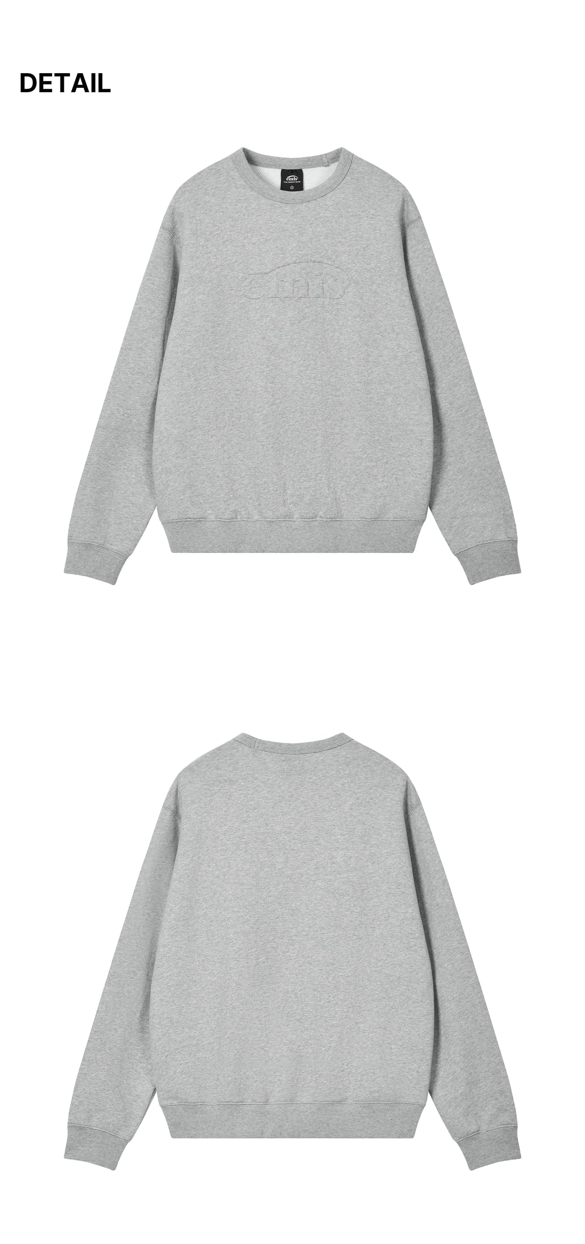 Emis Embossed Logo Sweatshirt-Gray