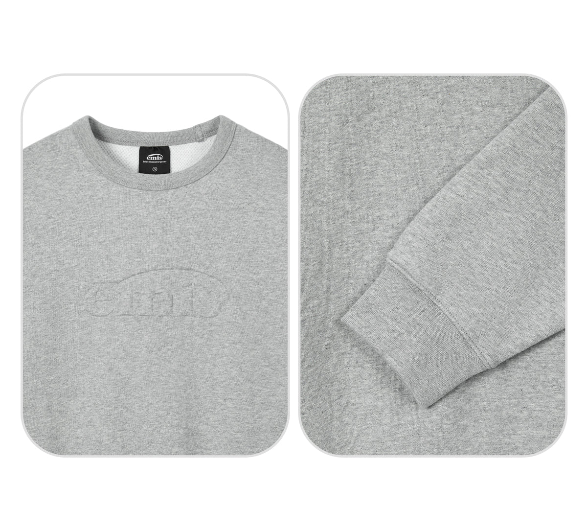 Emis Embossed Logo Sweatshirt-Gray