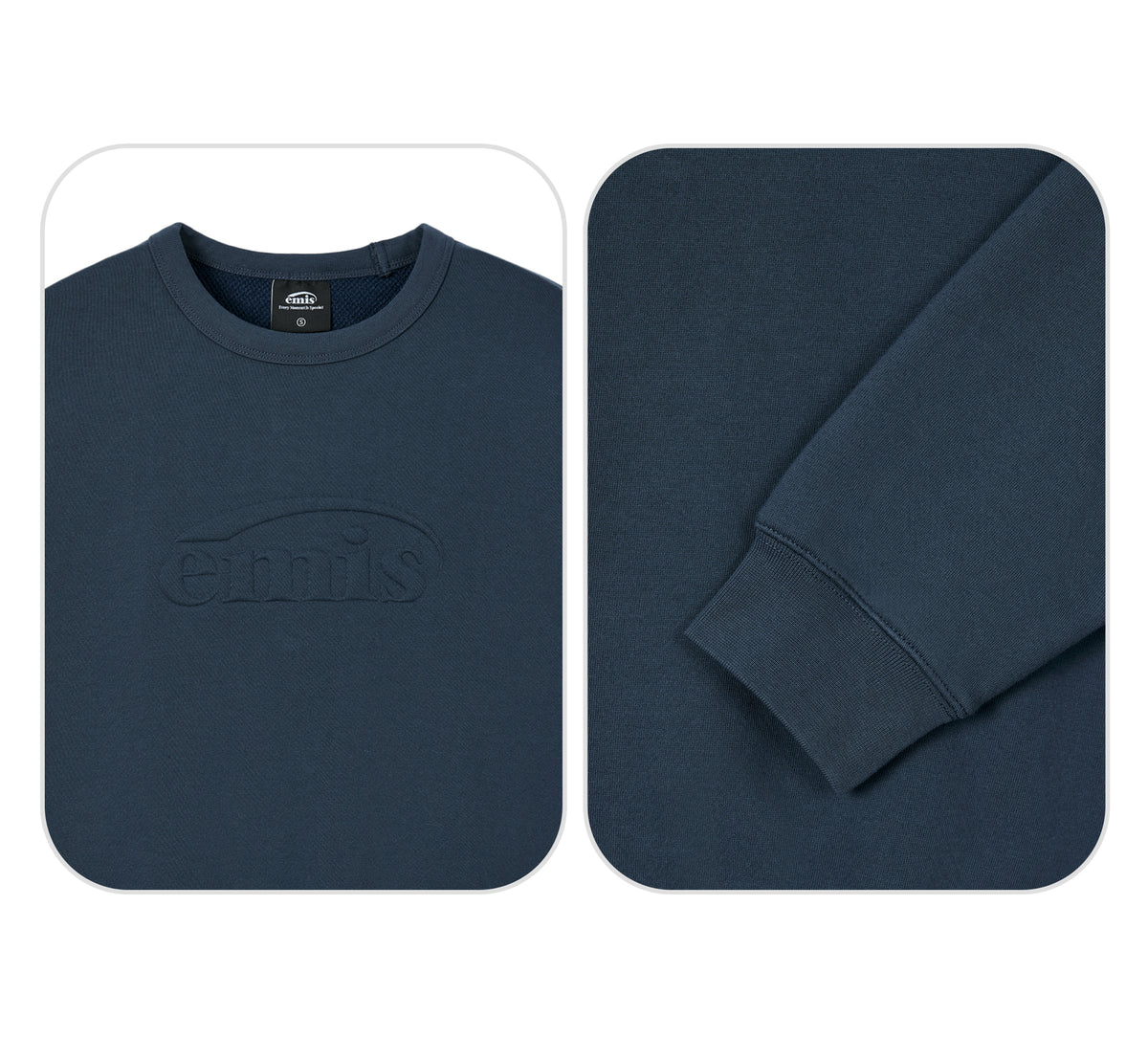 Emis Embossed Logo Sweatshirt-Navy