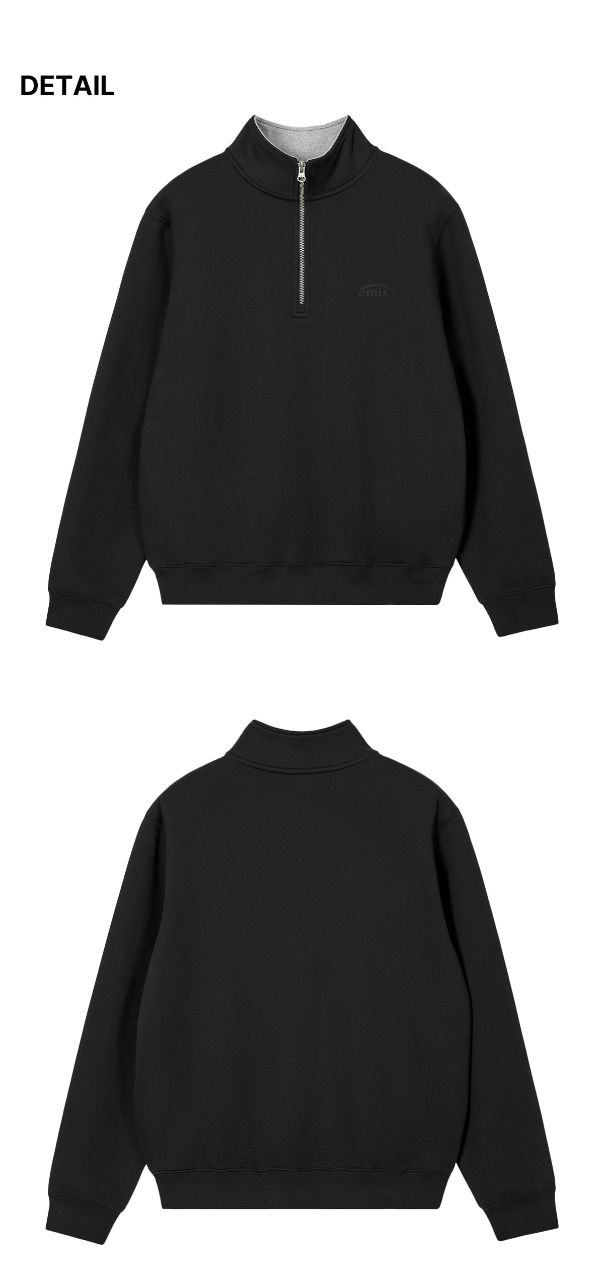 Emis Mono Logo Half-Zip Sweatshirt-Black