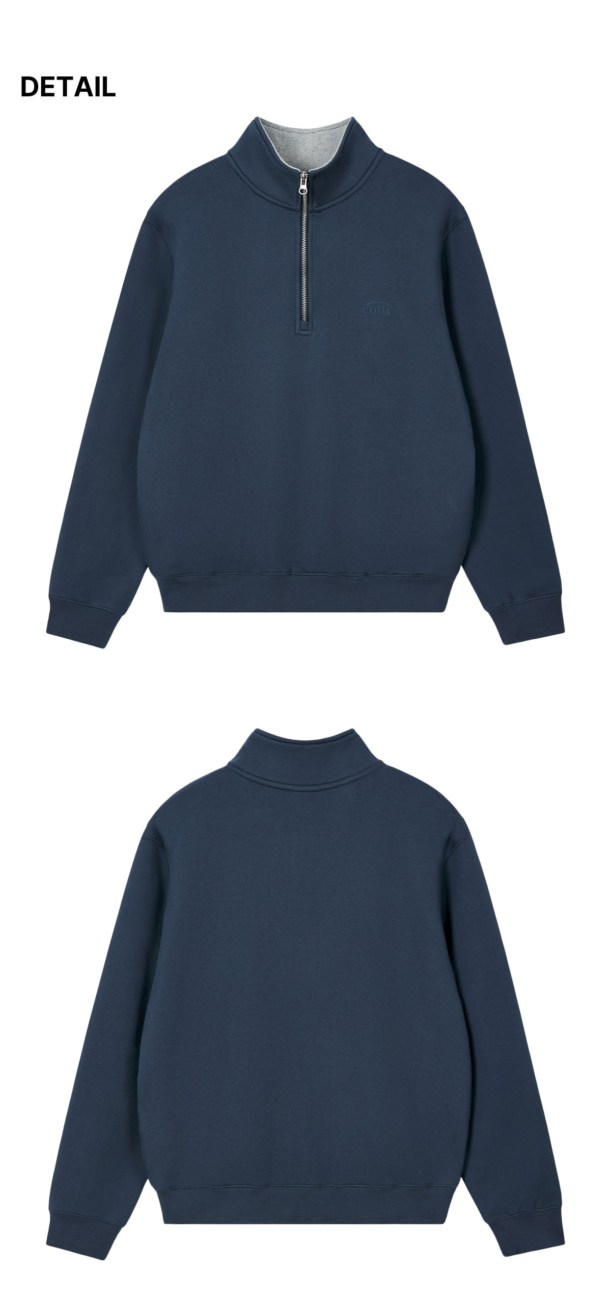 Emis Mono Logo Half-Zip Sweatshirt-Navy