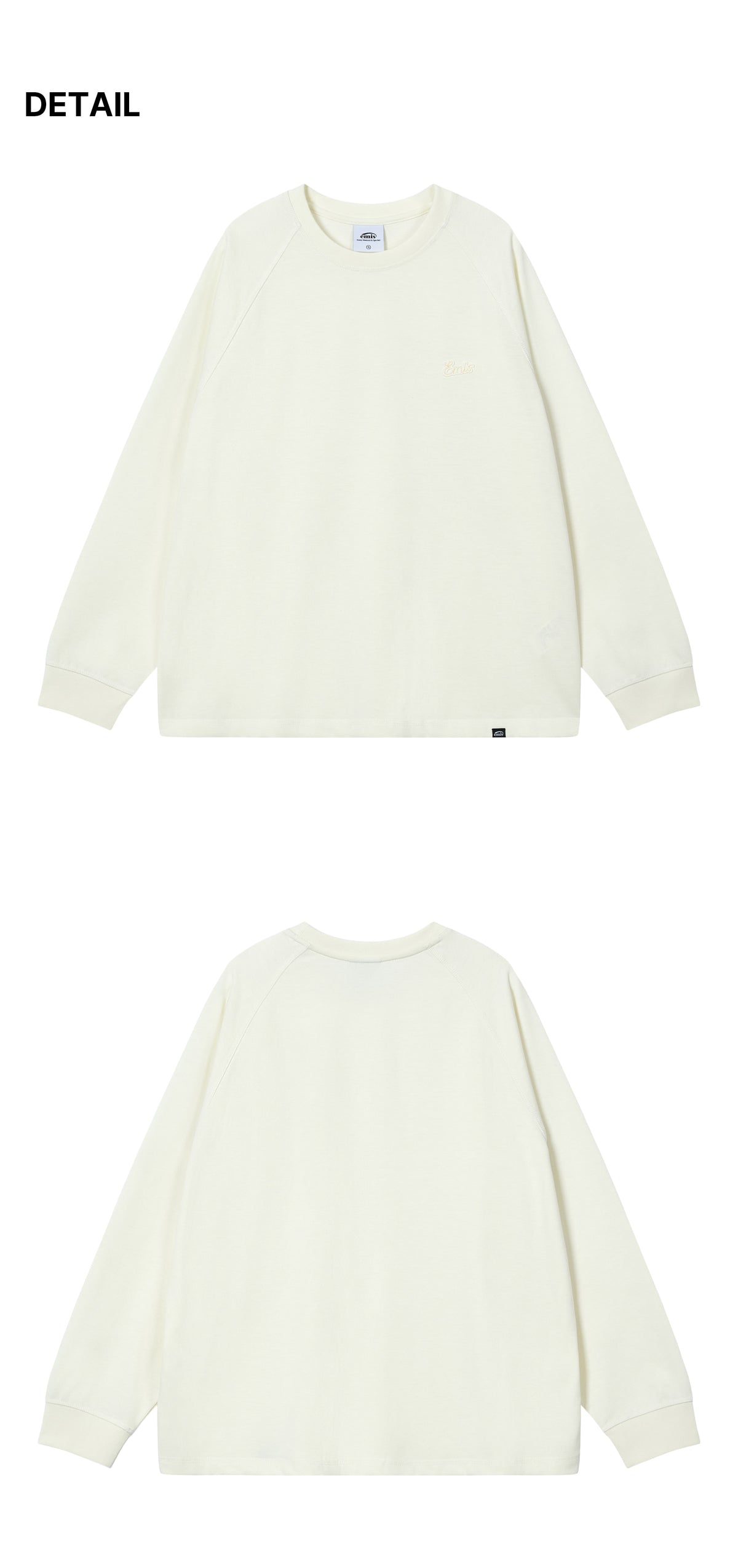 Emis Small Line Patch Raglan LS T-Shirt-Cream
