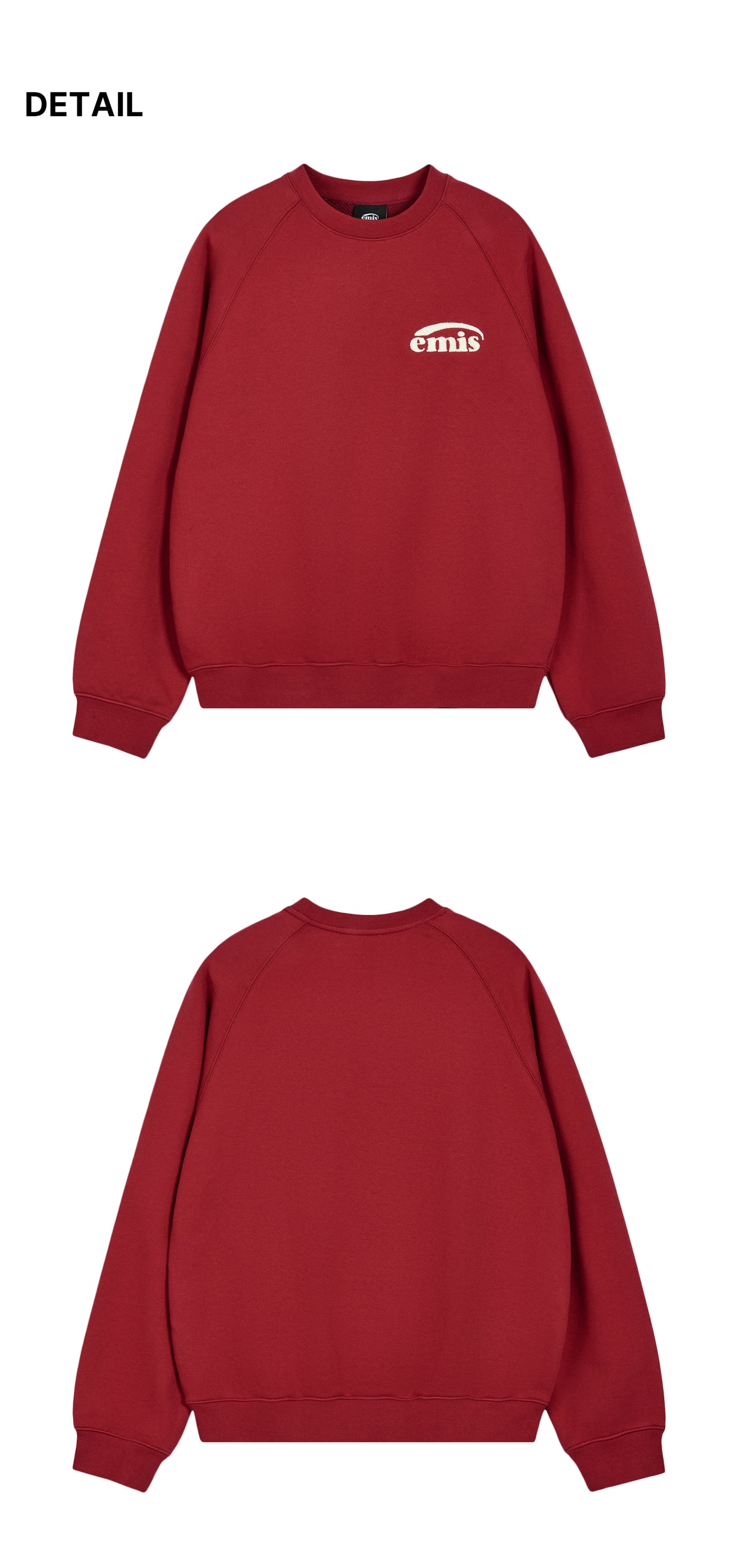 Emis Boucle Logo Raglan Sweatshirt-Red
