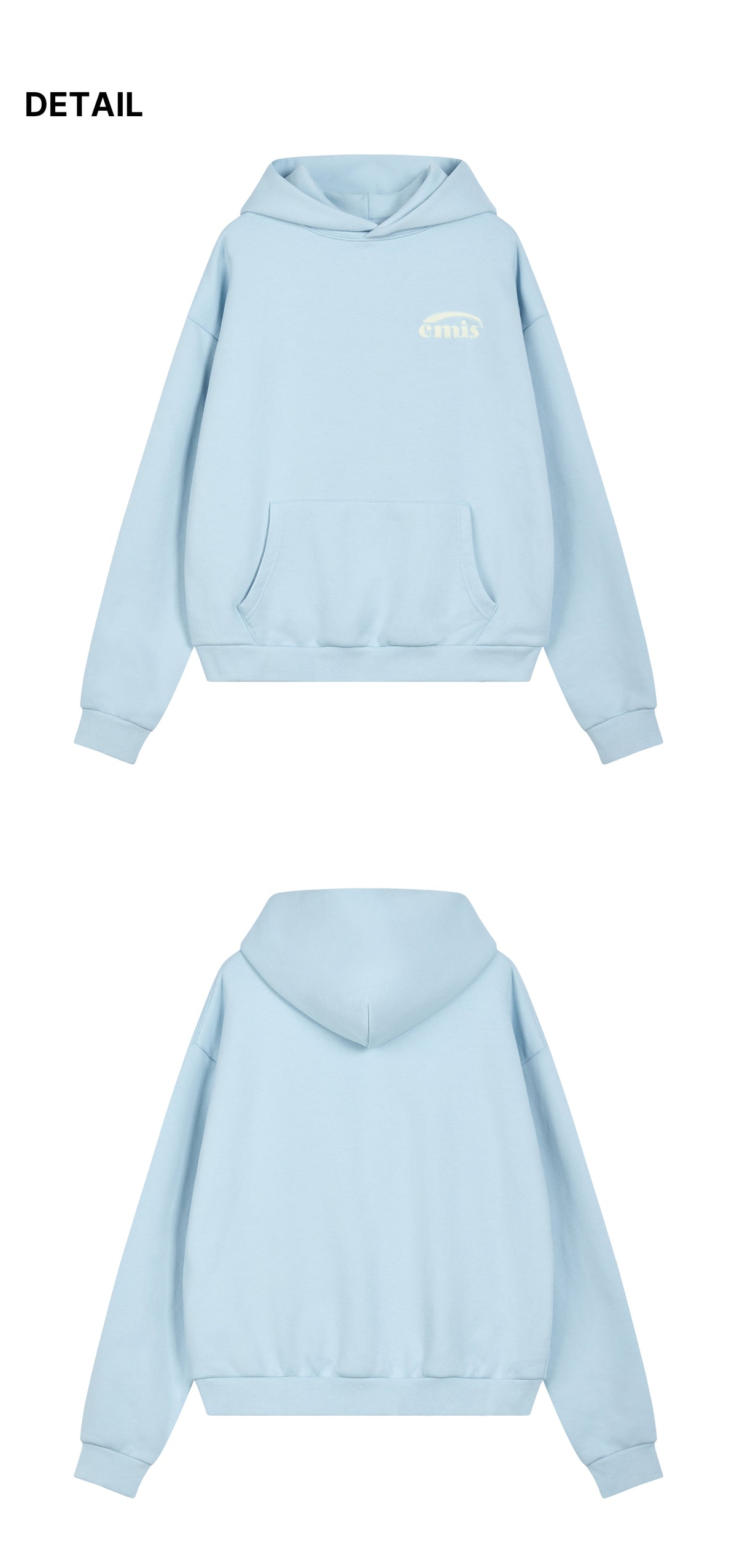 Emis Boucle Logo Hoodie-Ash Blue