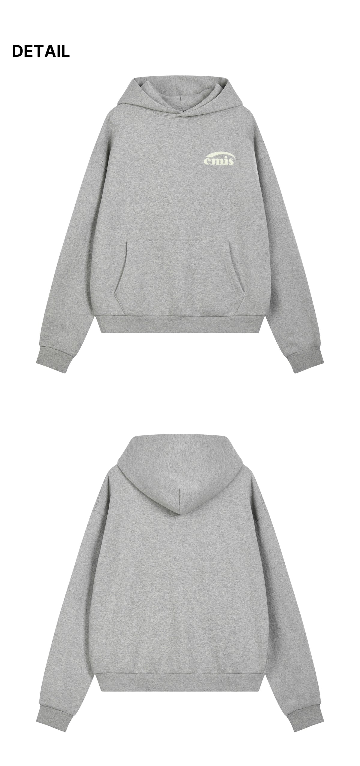 Emis Boucle Logo Hoodie-Melange Gray