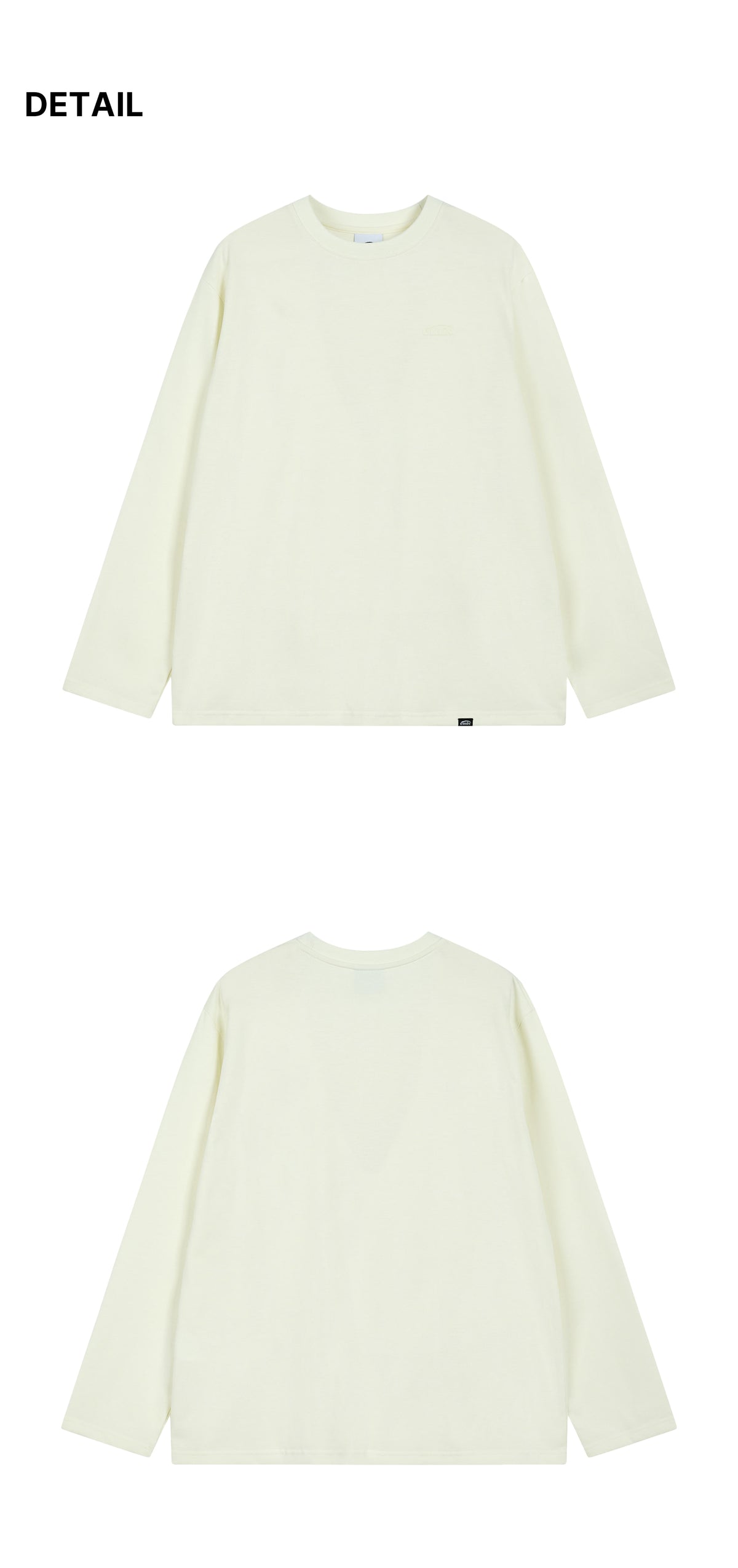 Emis Mono Logo Print LS T-Shirt-Cream