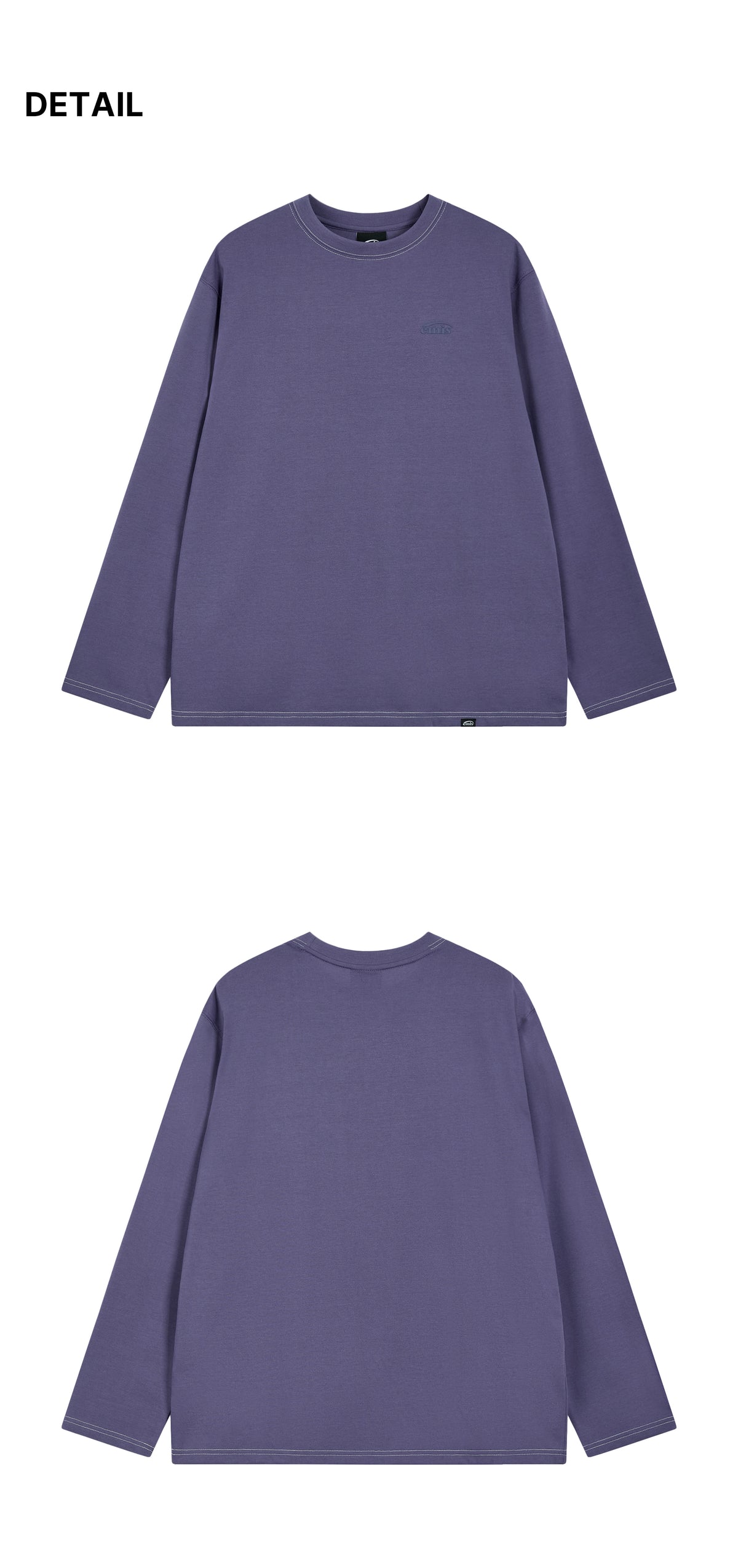 Emis Mono Logo Print LS T-Shirt-Purple
