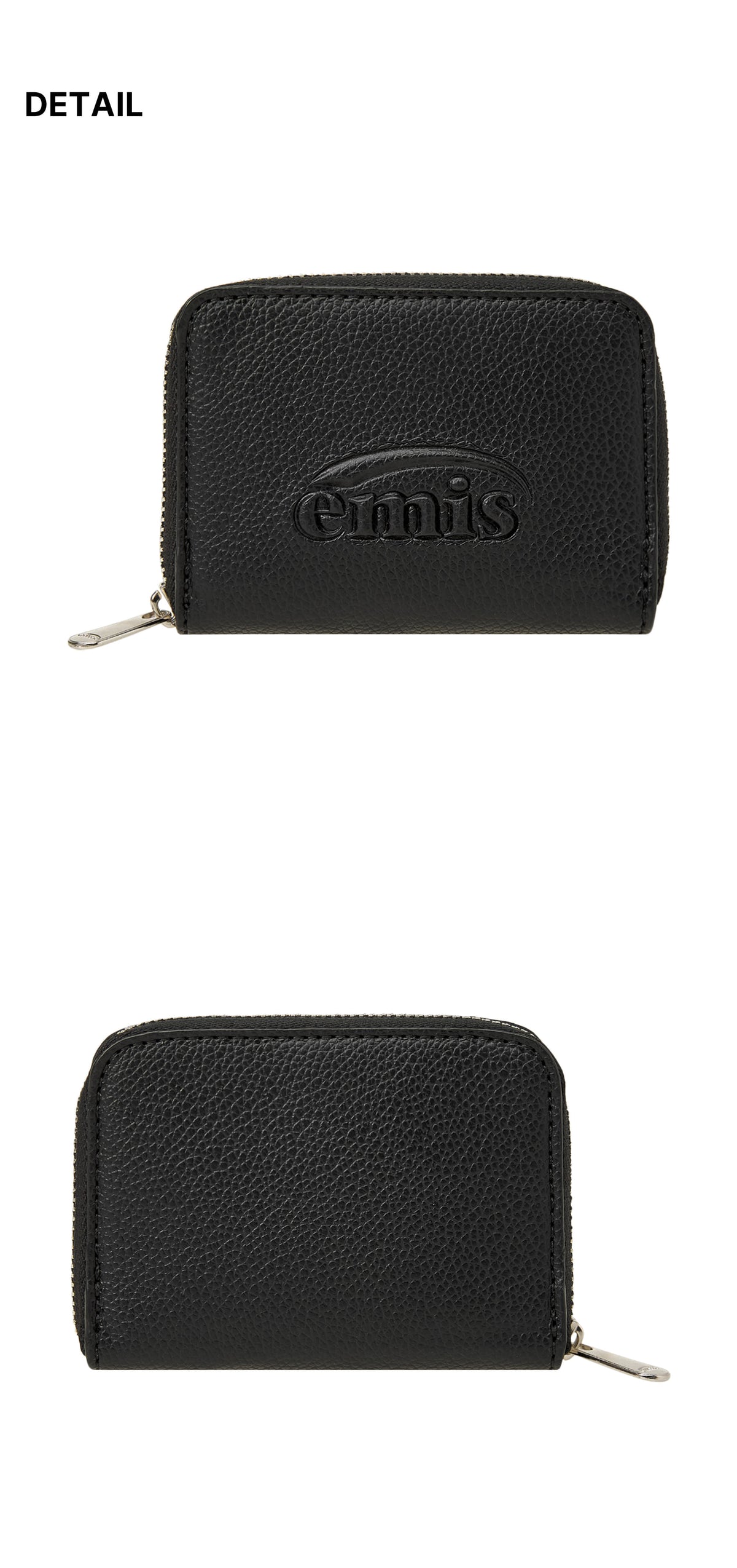 Emis Grain Logo Zip Wallet-Black