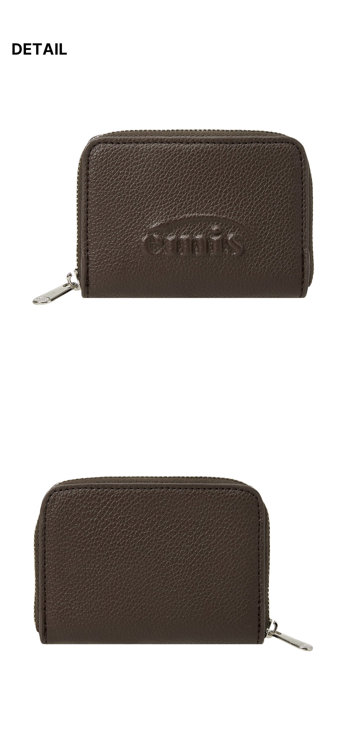 Emis Grain Logo Zip Wallet-Brown