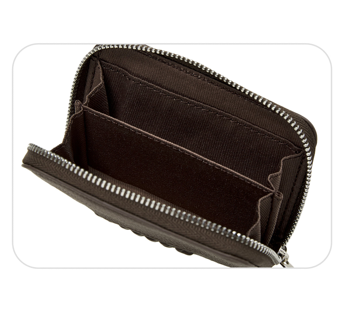 Emis Grain Logo Zip Wallet-Brown