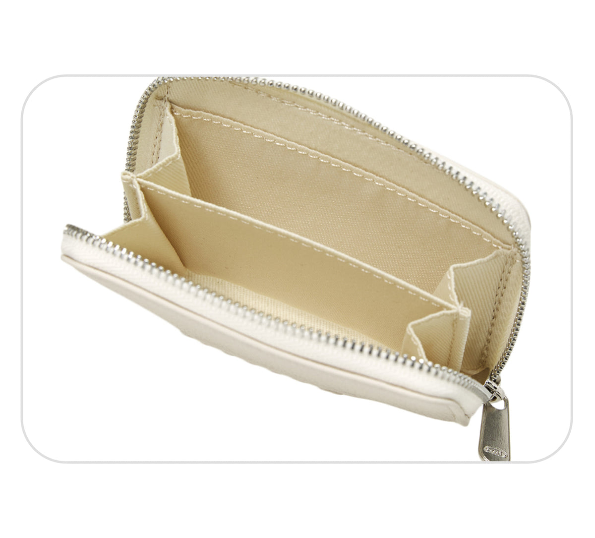 Emis Grain Logo Zip Wallet-Ivory