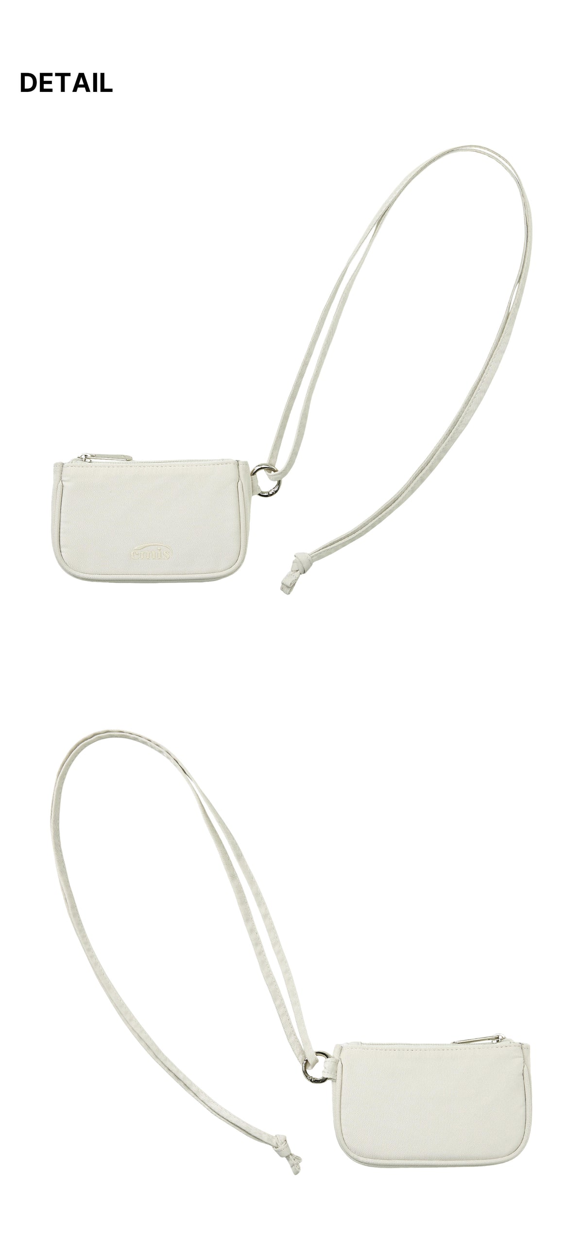 Emis Tonal Zip Card Holder-Ash Beige