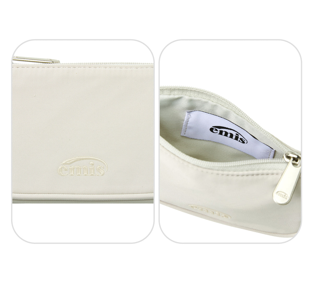 Emis Tonal Zip Card Holder-Ash Beige