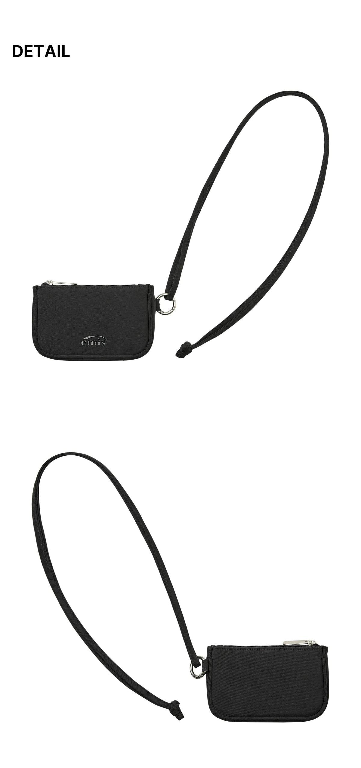 Emis Tonal Zip Card Holder-Black