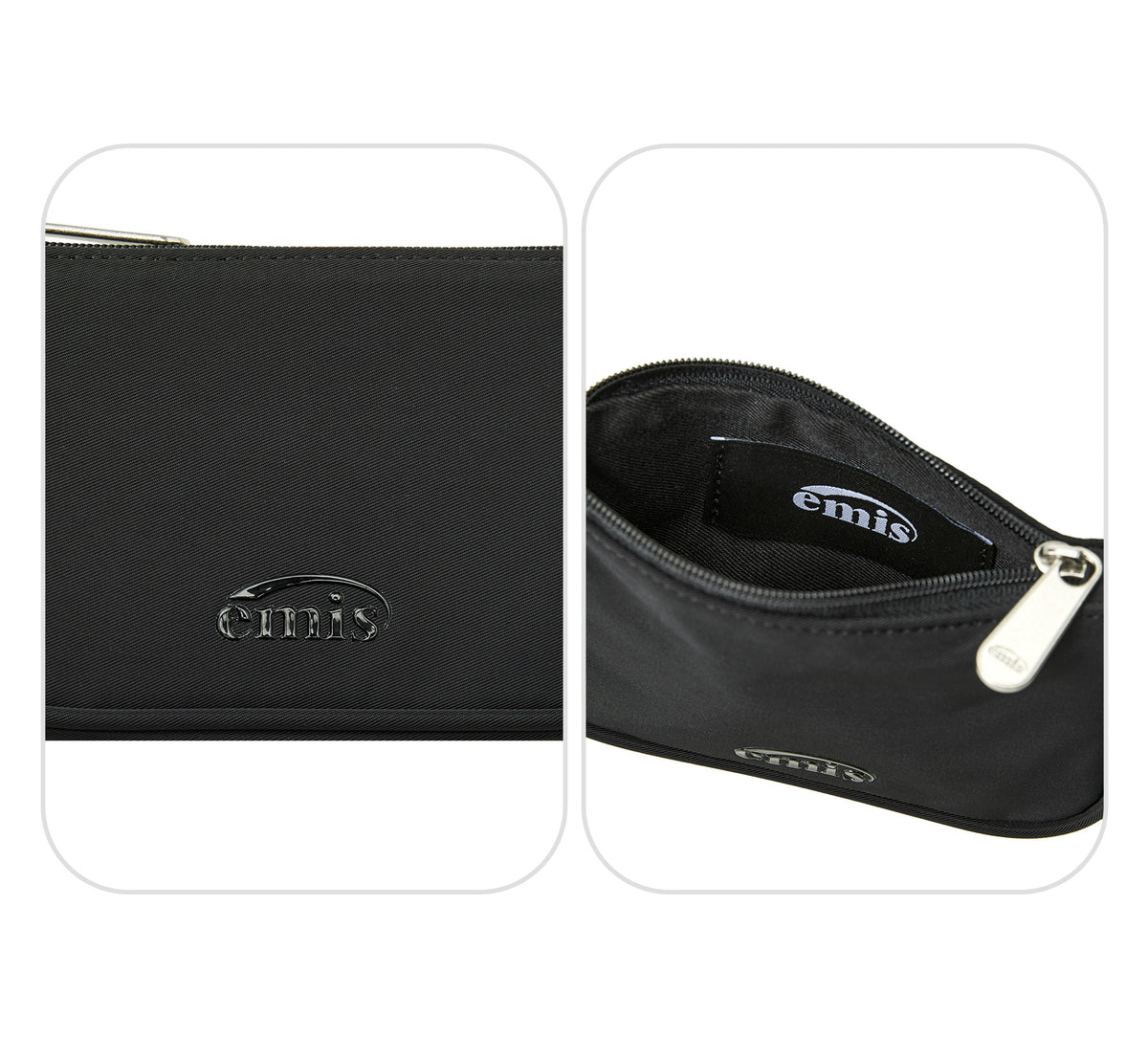 Emis Tonal Zip Card Holder-Black