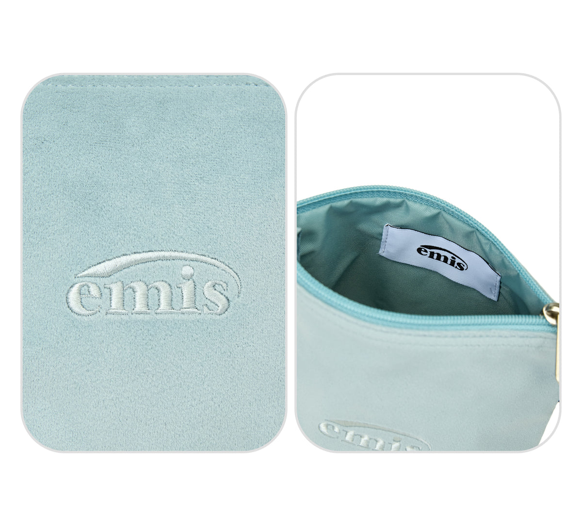 Emis Velvet Mini Pouch-Sky Blue