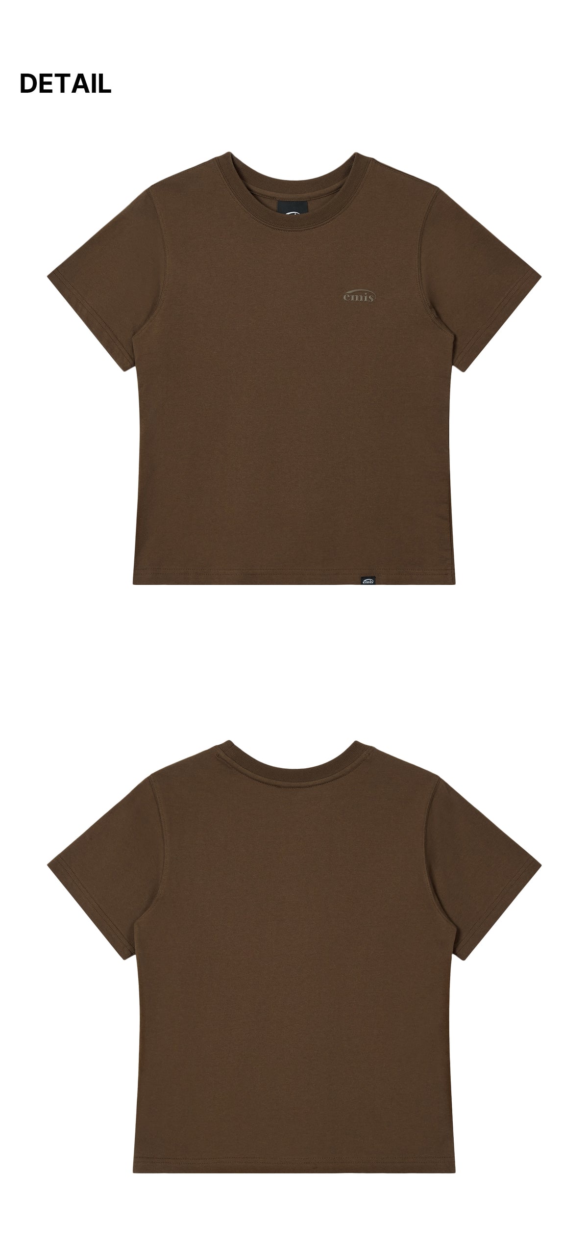 Emis Mono Logo Print T-Shirt-Brown