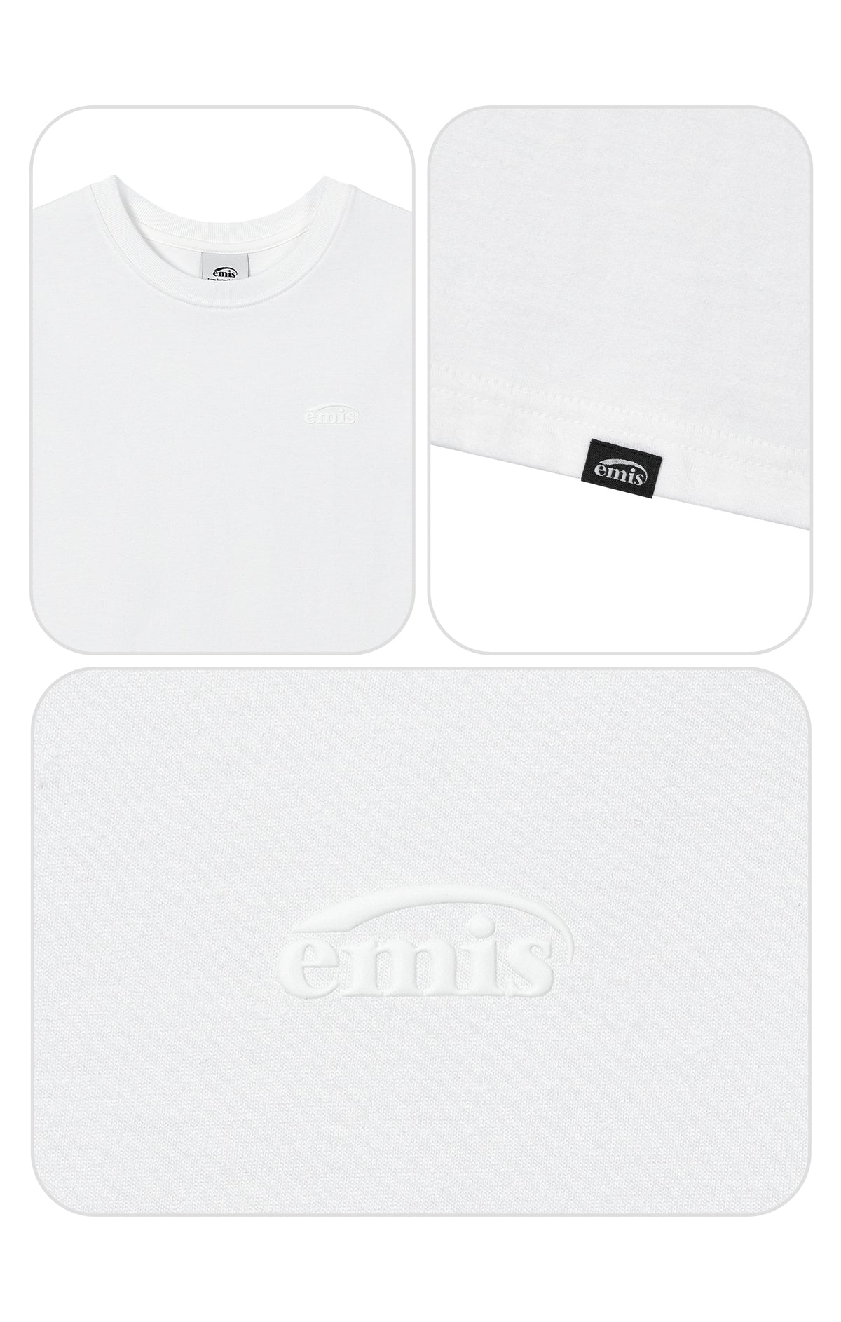Emis Mono Logo Print T-Shirt-White