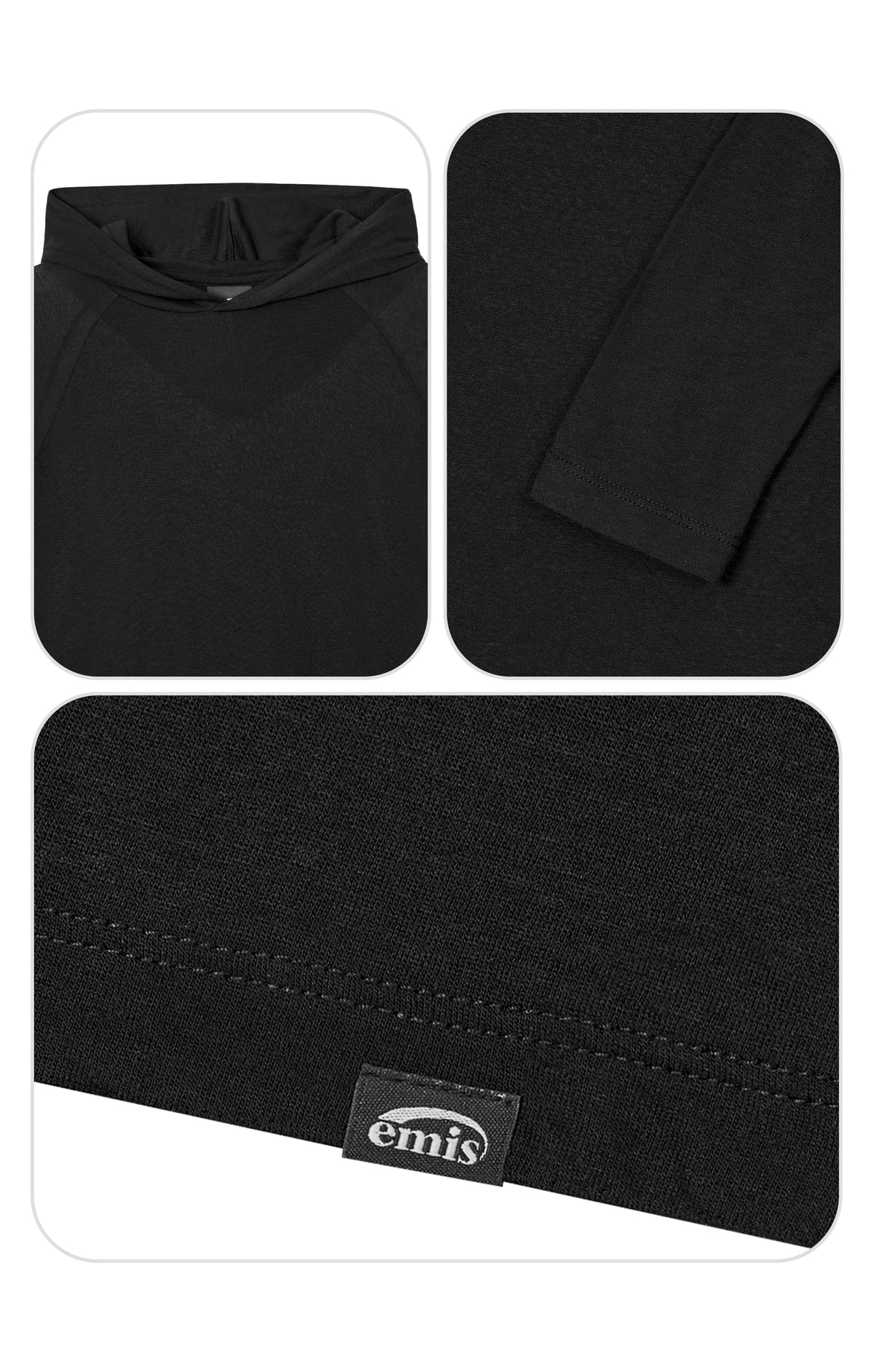 Emis Hooded LS T-Shrit-Black