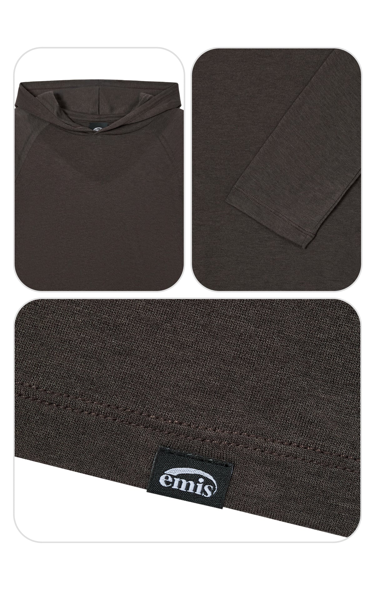 Emis Hooded LS T-Shrit-Brown