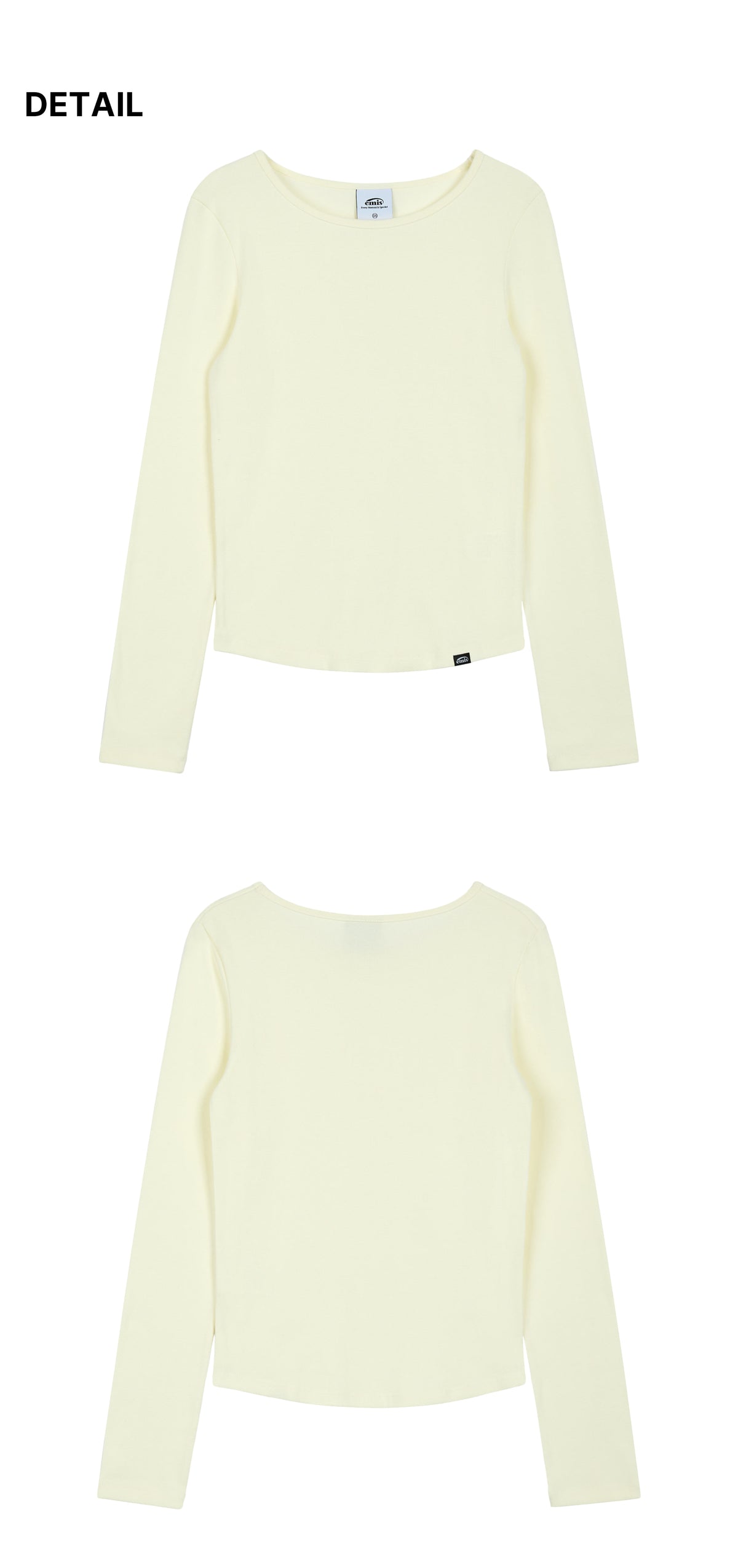 Emis Ribbed Boat Neck LS T-Shirt-Ivory