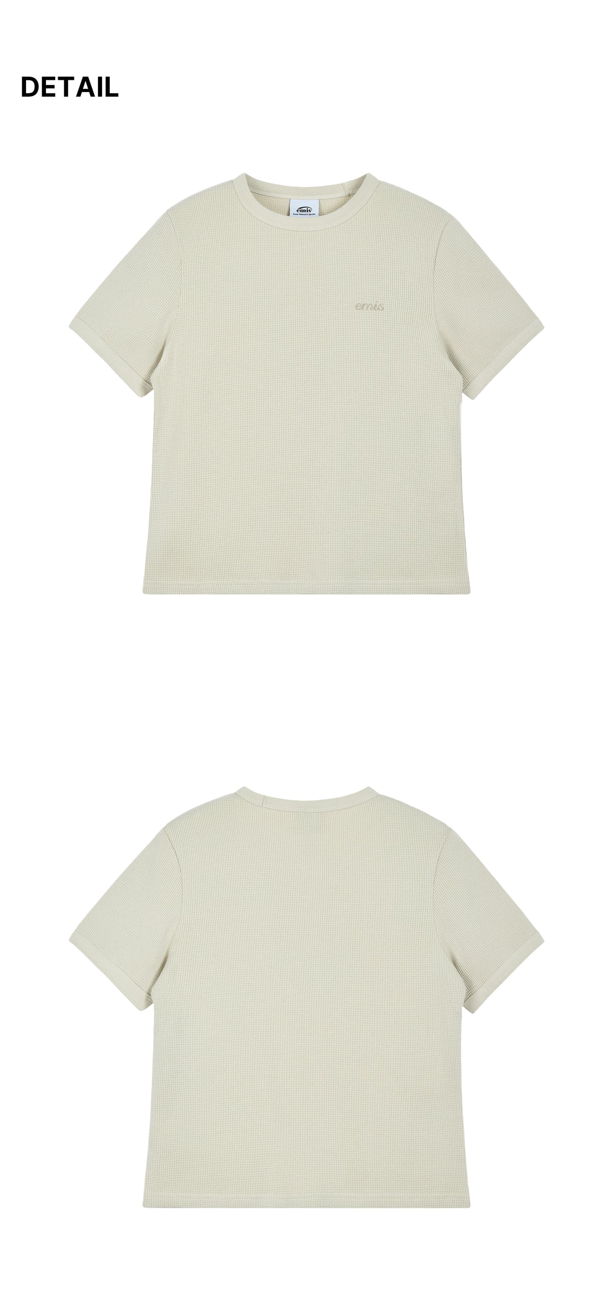 Emis Waffle T-Shirt-Beige