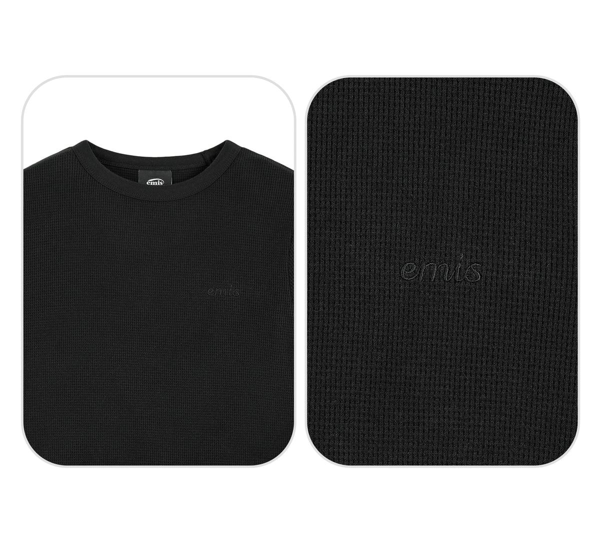 Emis Waffle T-Shirt-Black