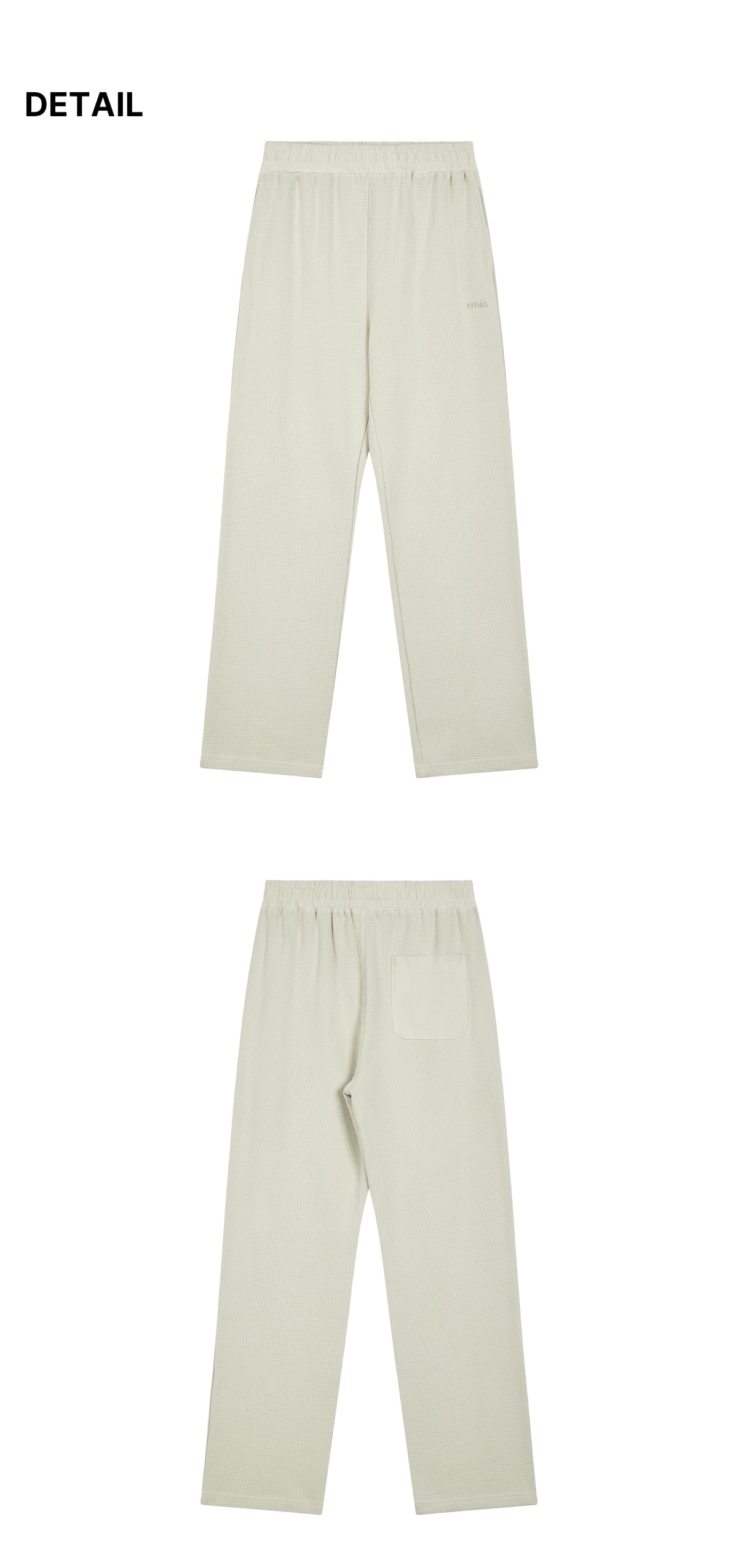 Emis Waffle Lounge Pants-Beige