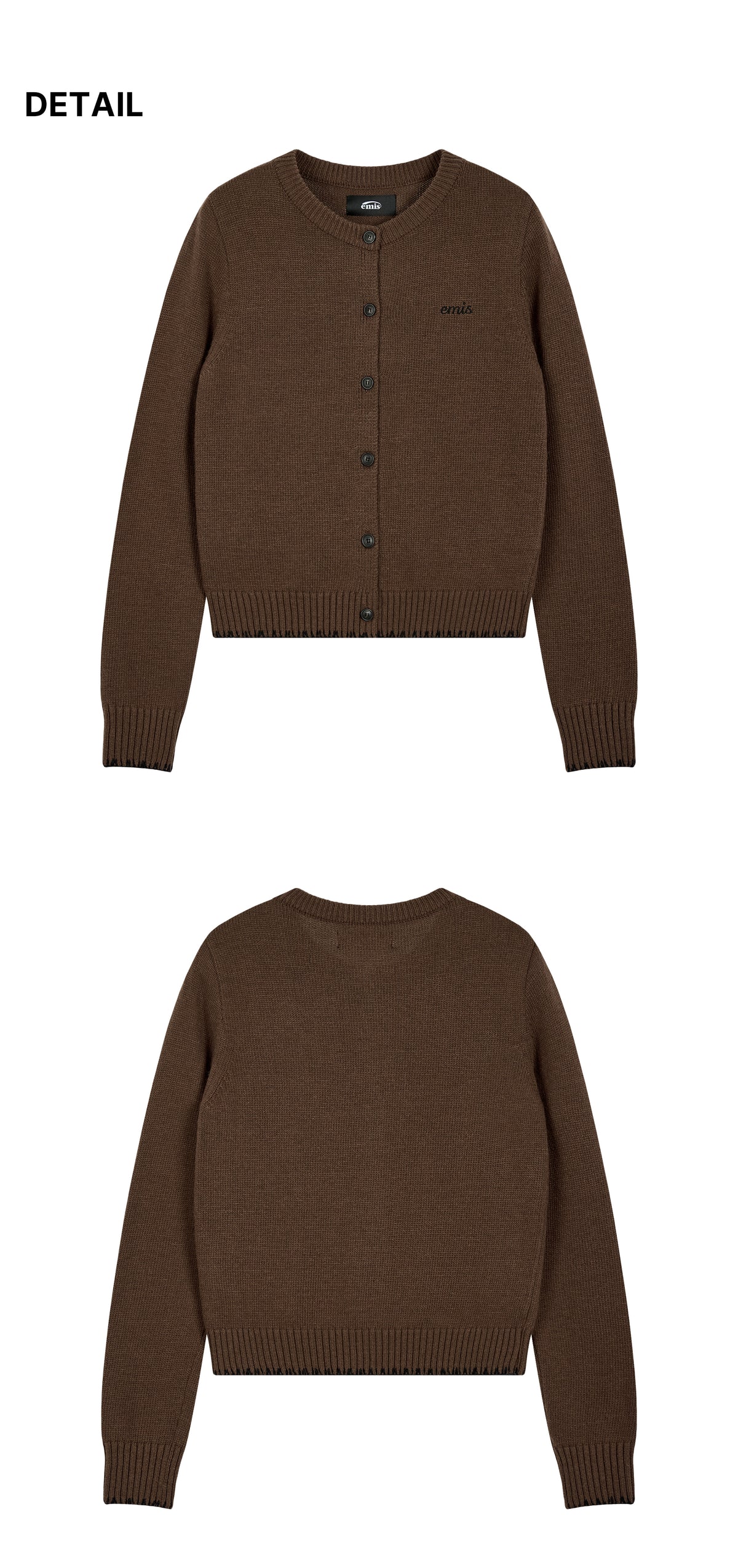 Emis Blanket Stitch Cardigan-Brown