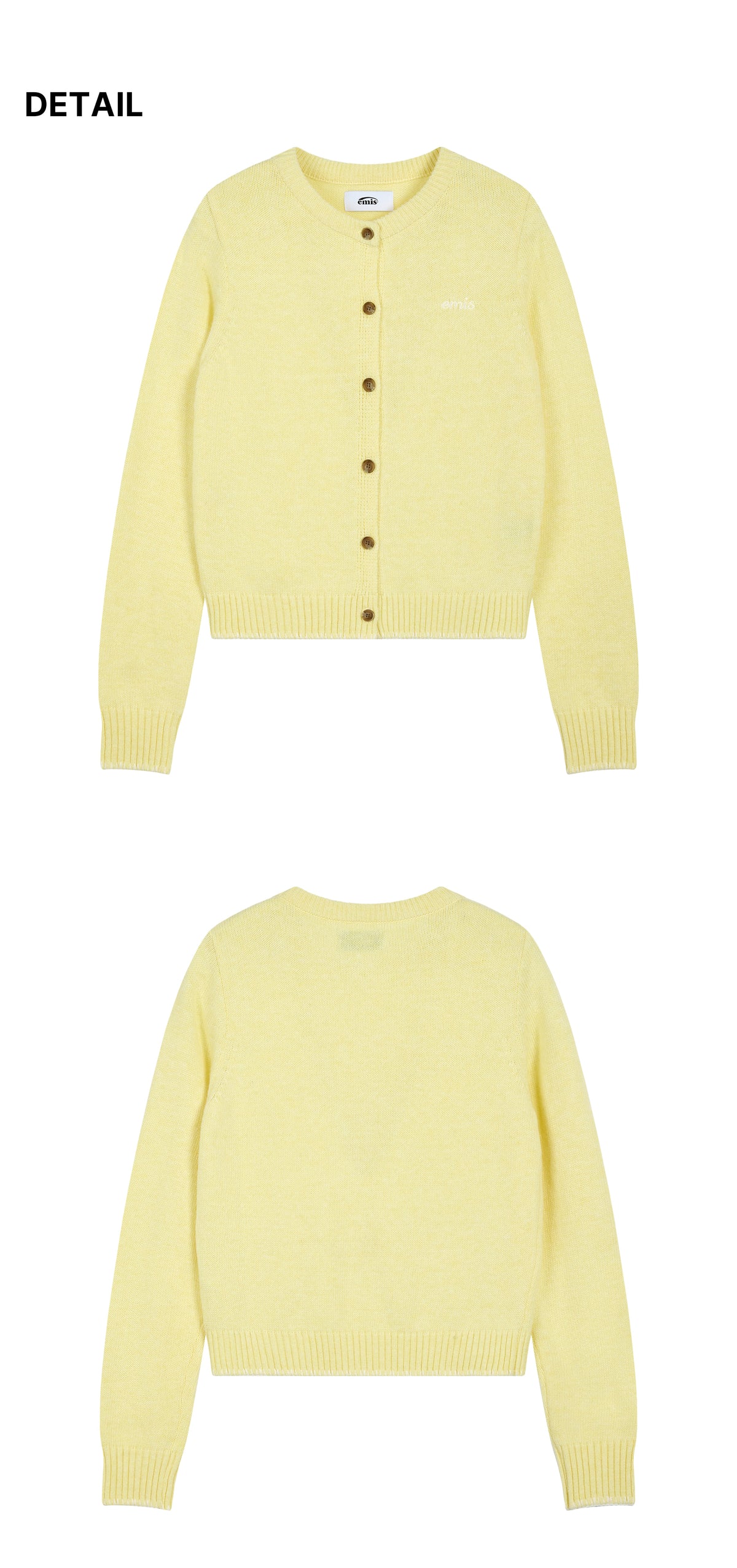 Emis Blanket Stitch Cardigan-Yellow