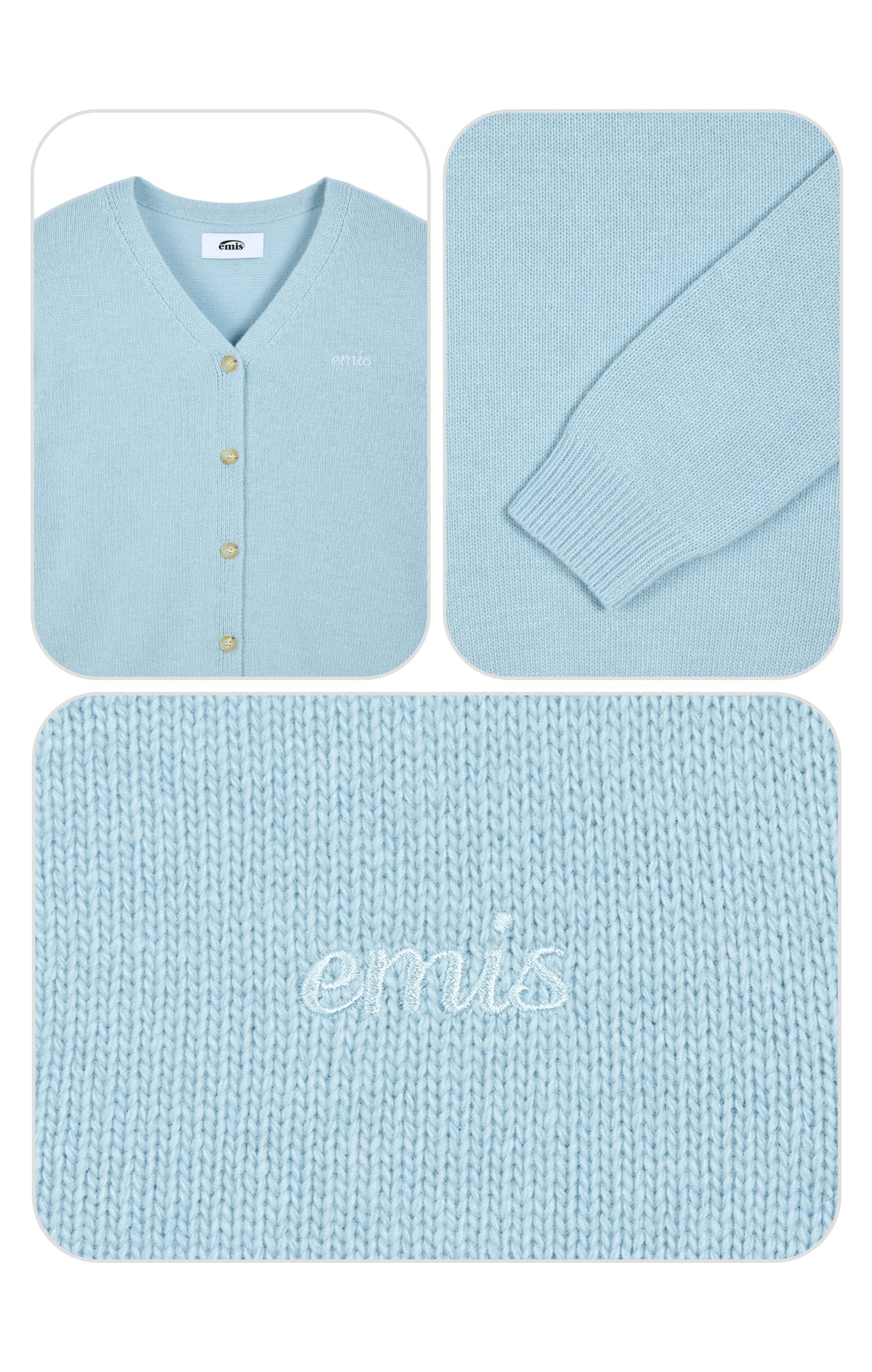 Emis V-Neck Cardigan-Sky Blue