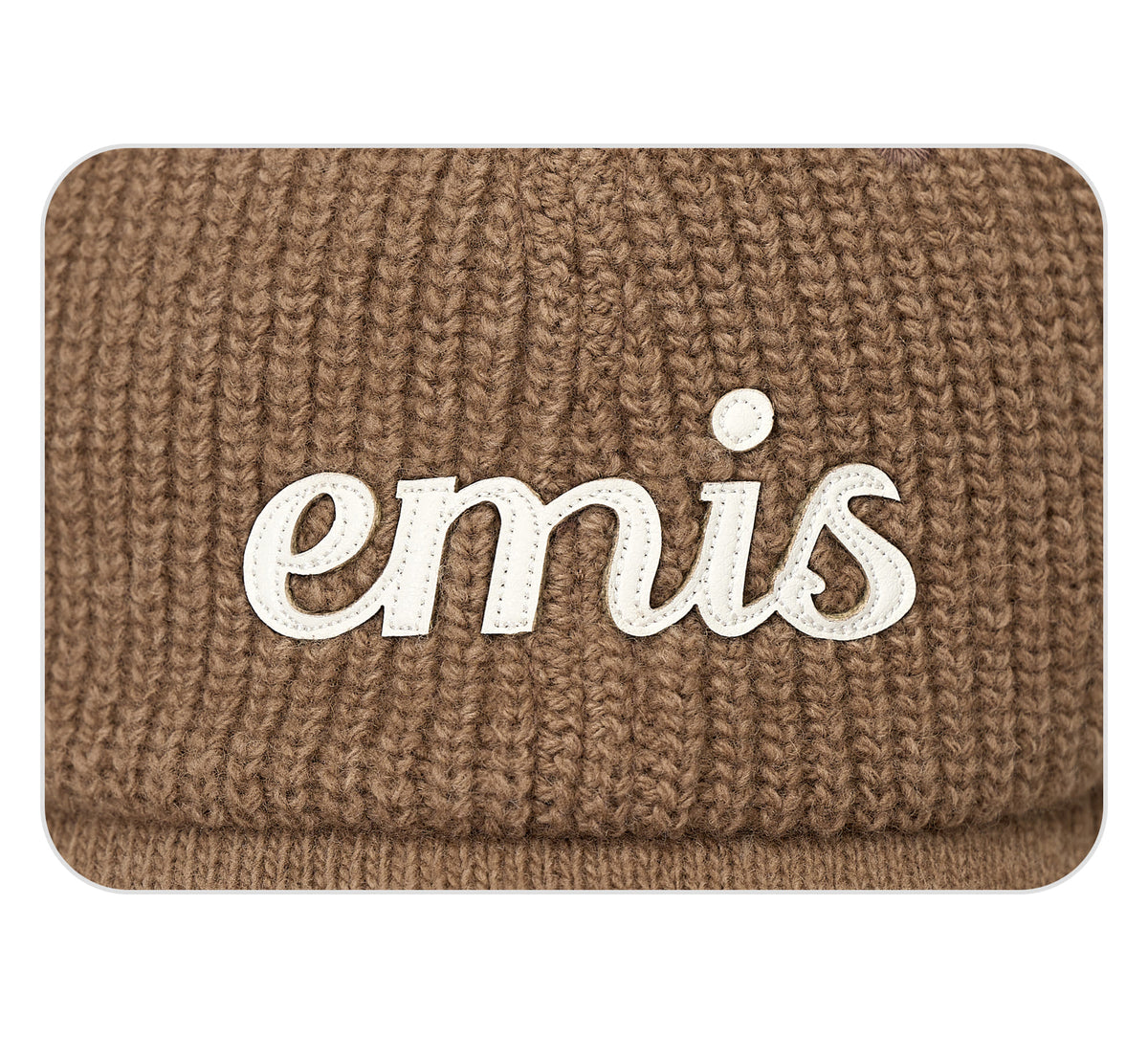 Emis Applique Knit Ball Cap-Brown