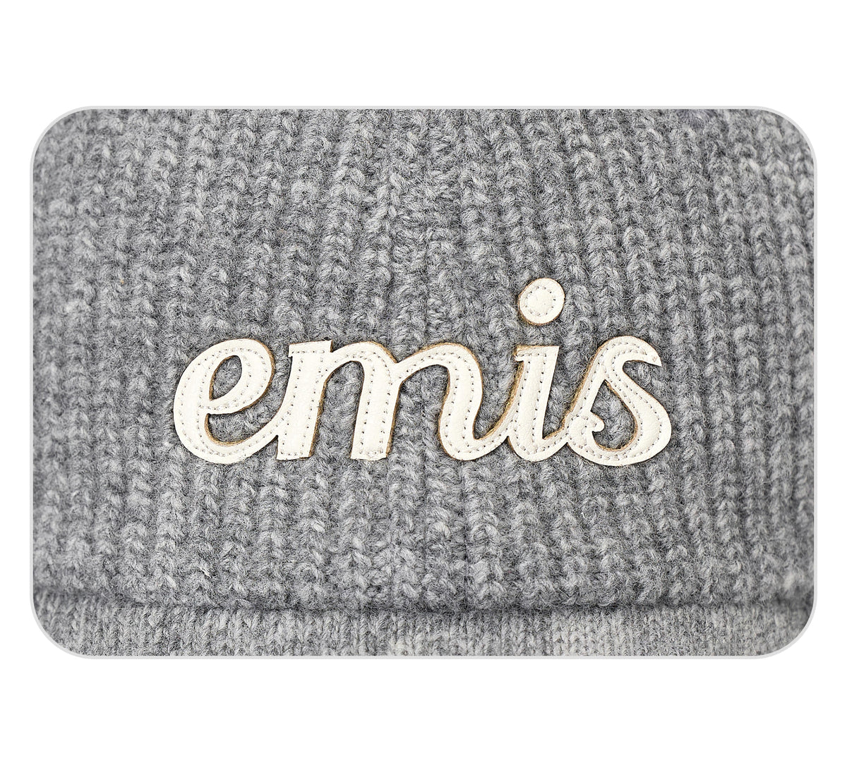 Emis Applique Knit Ball Cap-Gray