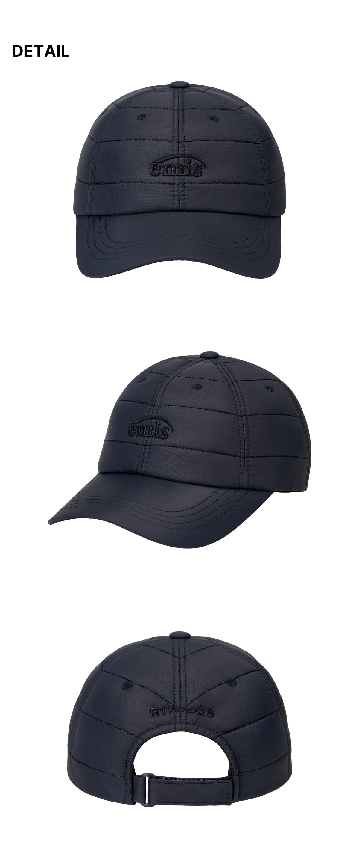 Emis Small Logo Padded Ball Cap-Black