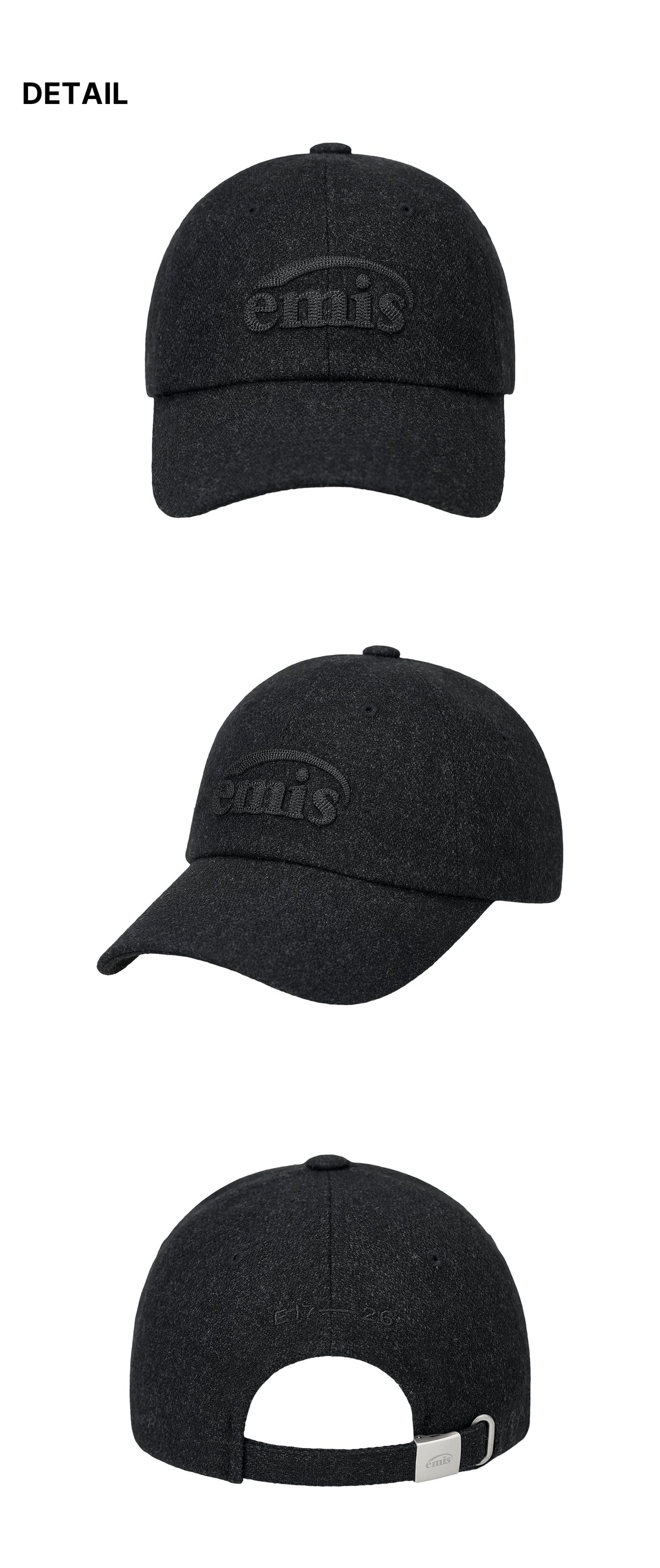 Emis Chain Logo Wool Cap-Black
