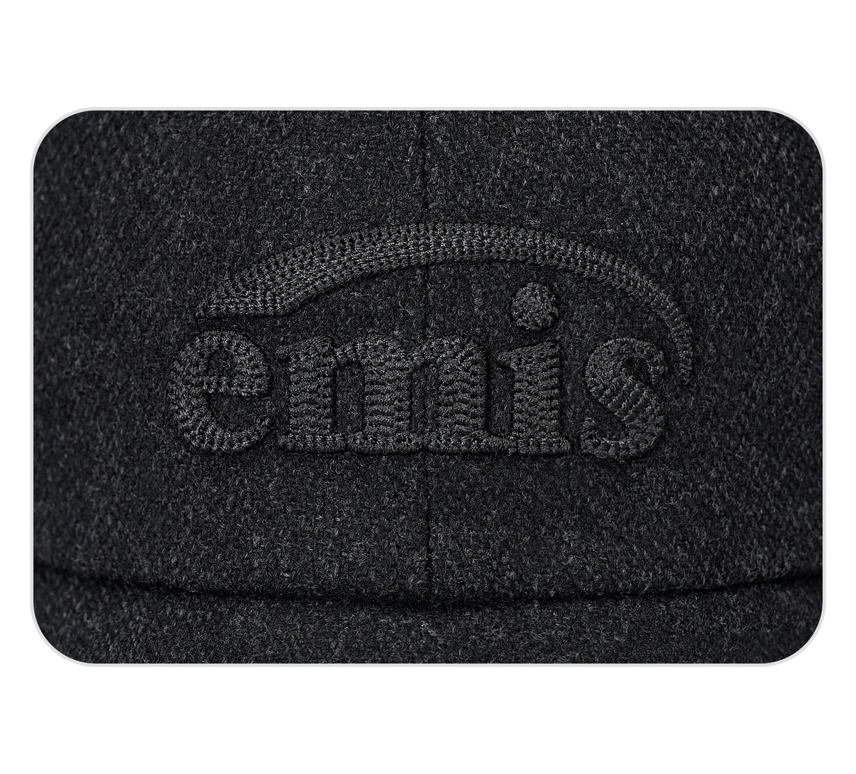 Emis Chain Logo Wool Cap-Black