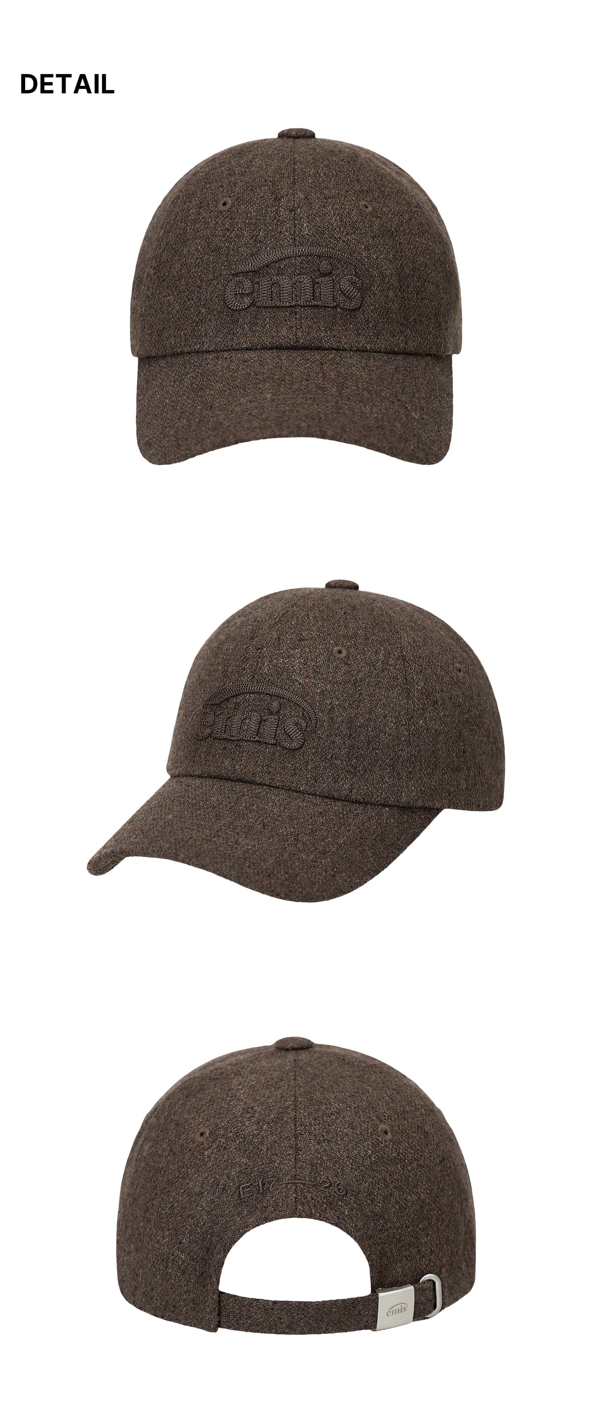 Emis Chain Logo Wool Cap-Brown
