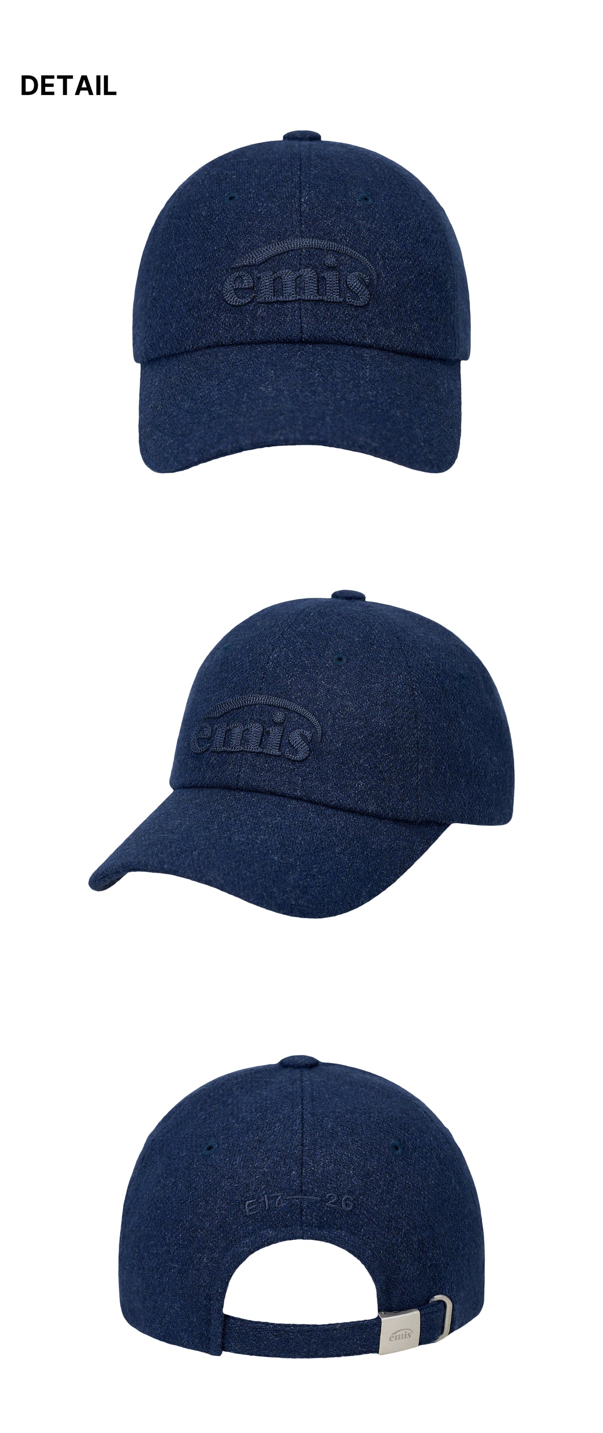 Emis Chain Logo Wool Cap-Navy