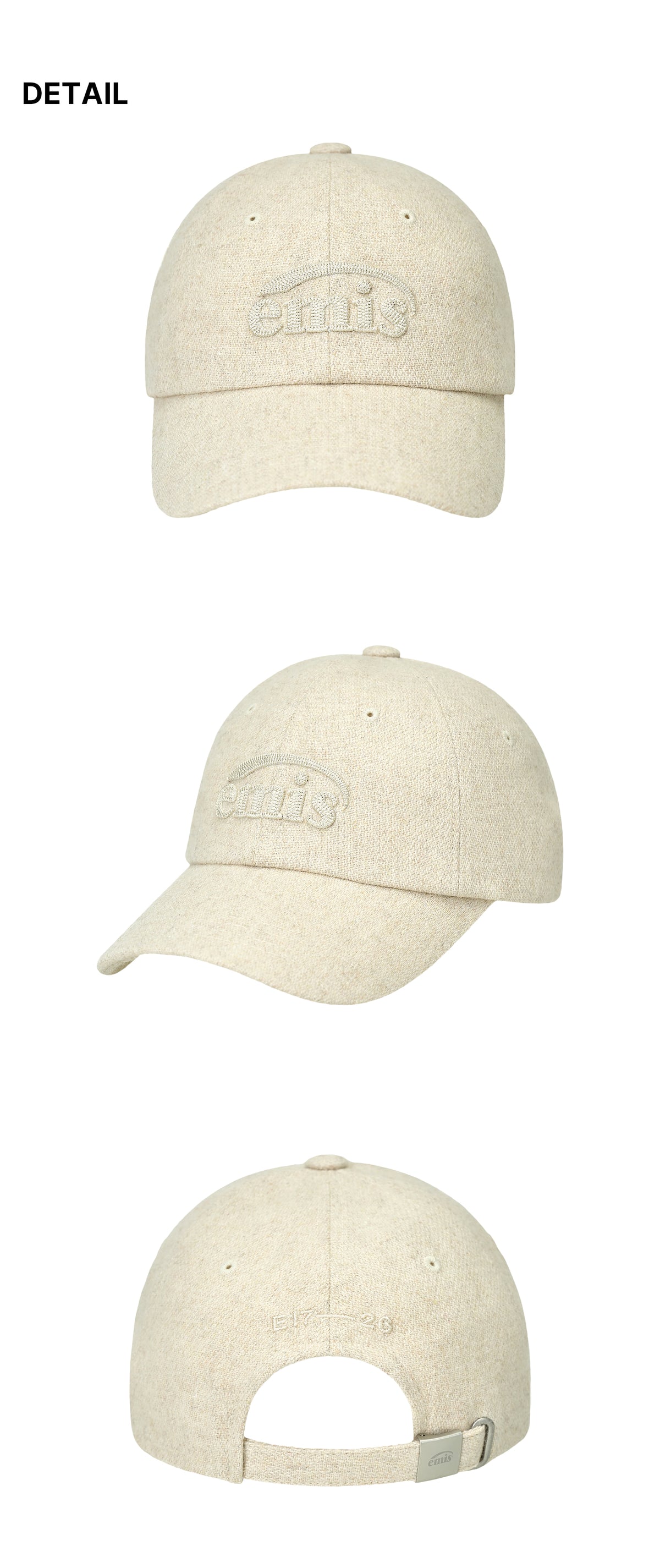 Emis Chain Logo Wool Cap-Oatmeal Melange