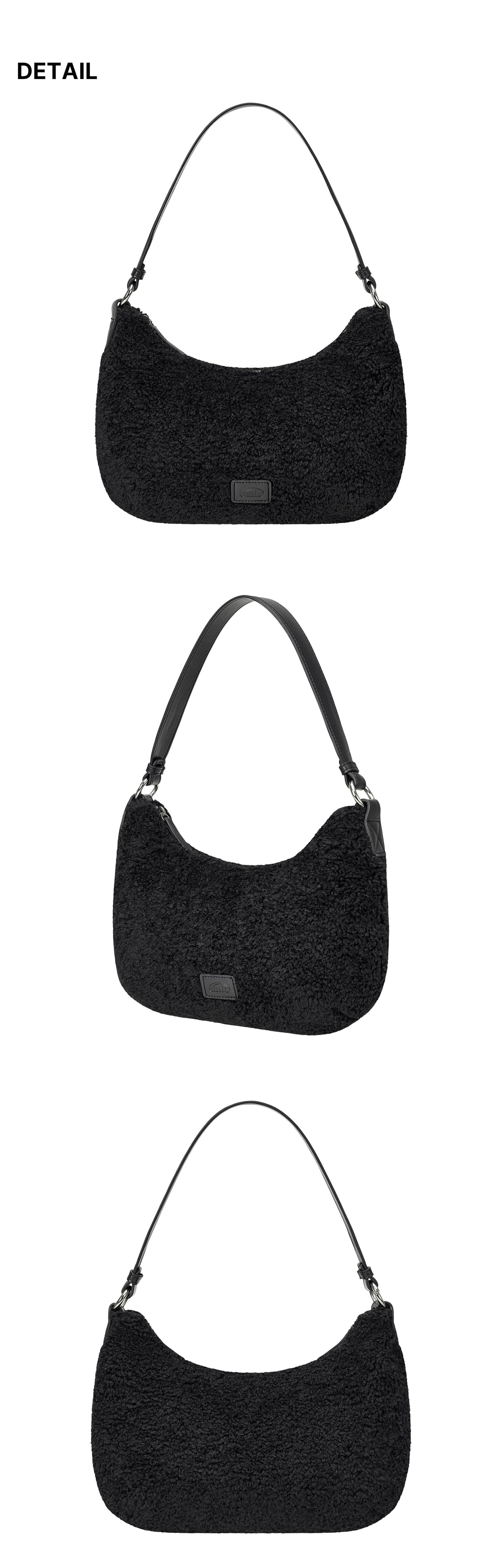 Emis Teddy Hobo Bag-Black