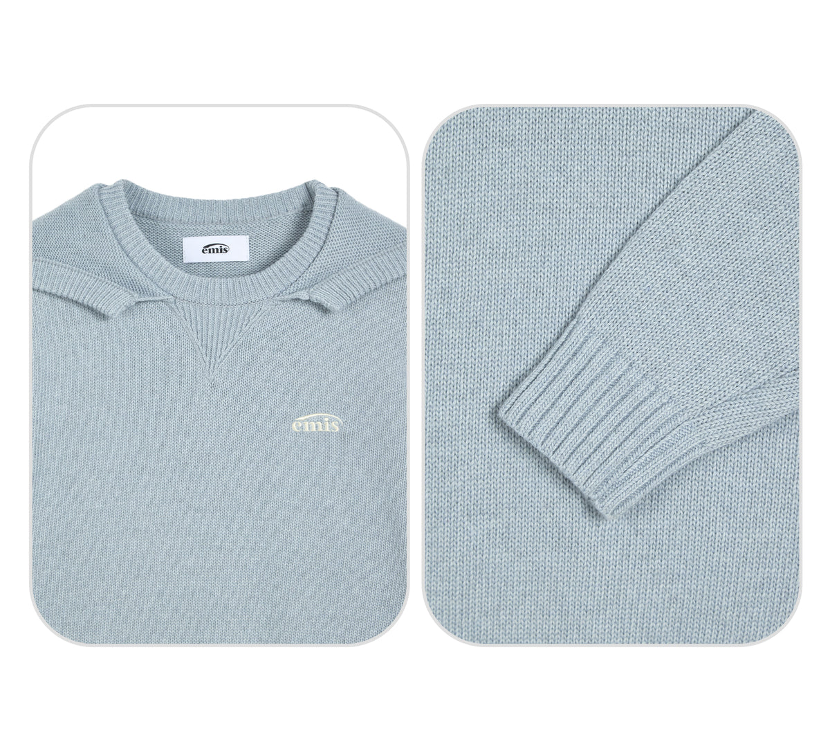 Emis Wrap Knit Hoodie-Ash Blue
