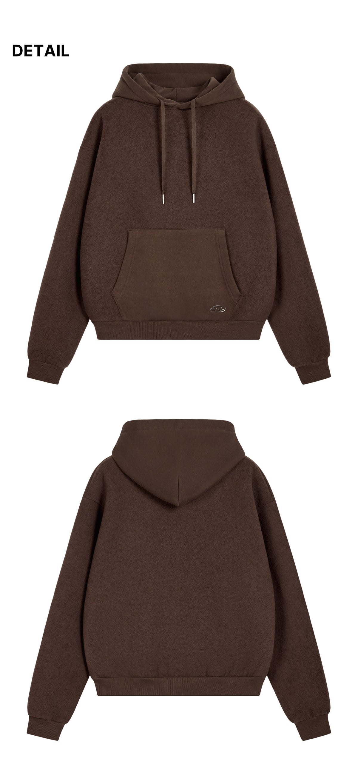 Emis Fleece Combi Hoodie-Brown