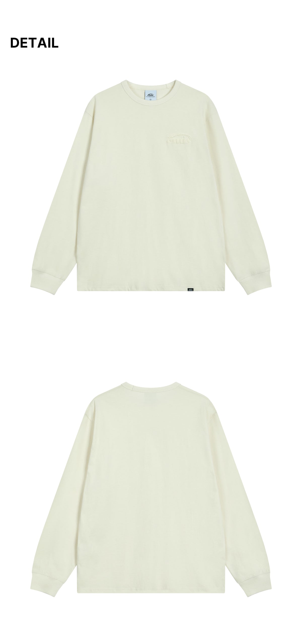 Emis Boucle Logo LS T-Shirt-Ivory